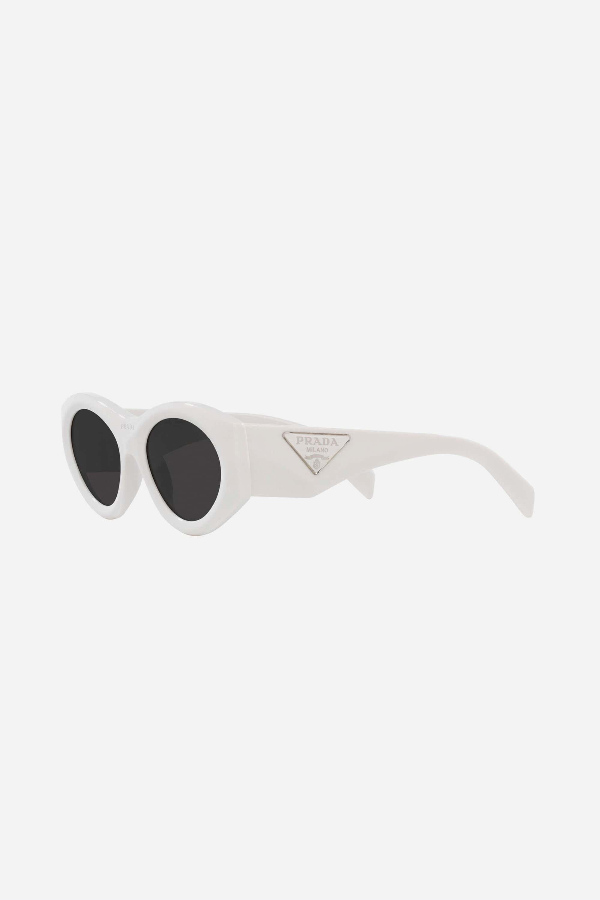 Prada PR20ZS white bold oval sunglasses