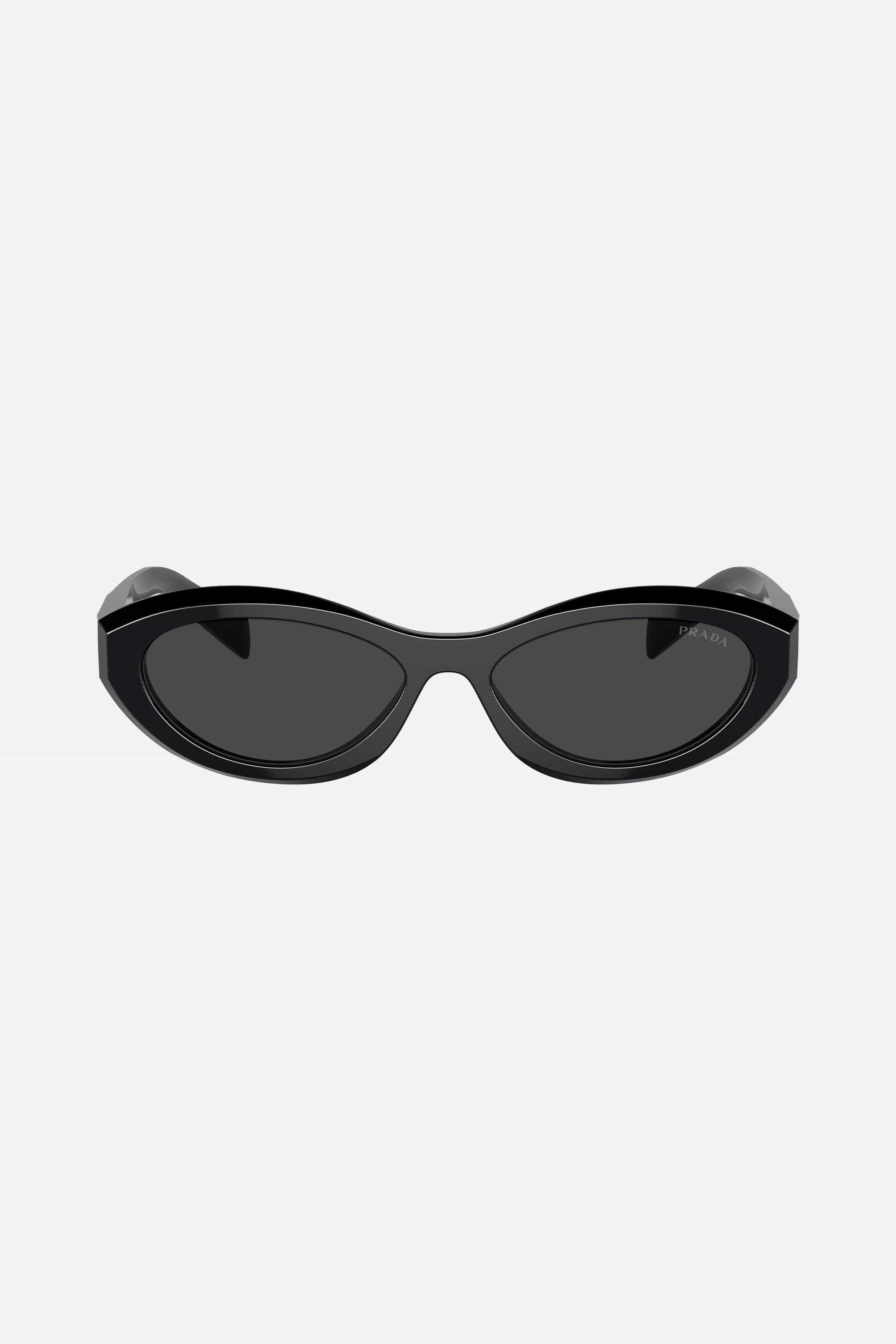 Prada PR26ZS black oval sunglasses