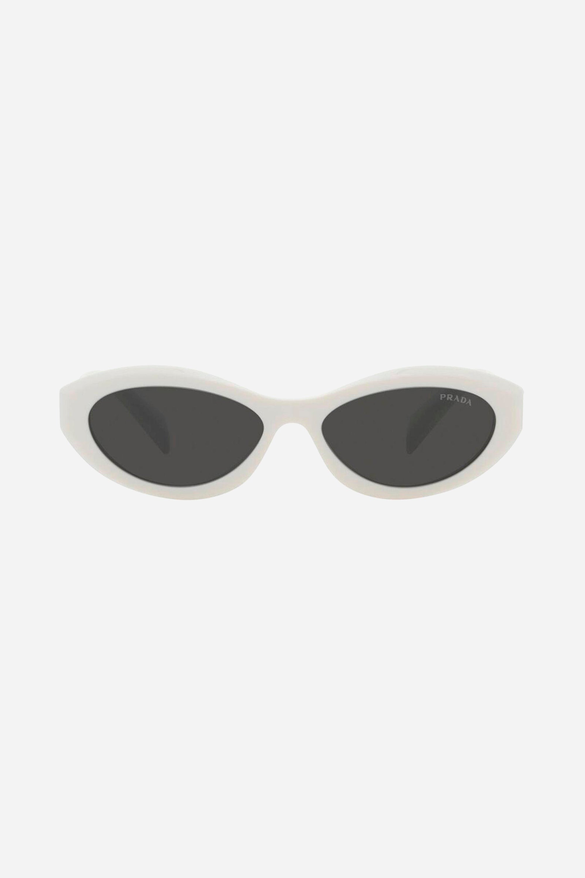 Prada PR26ZS white oval sunglasses