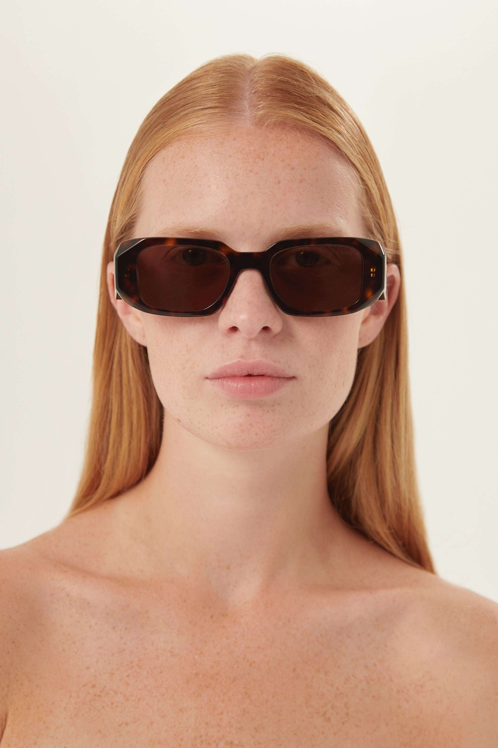 Prada symbol havana oval sunglasses