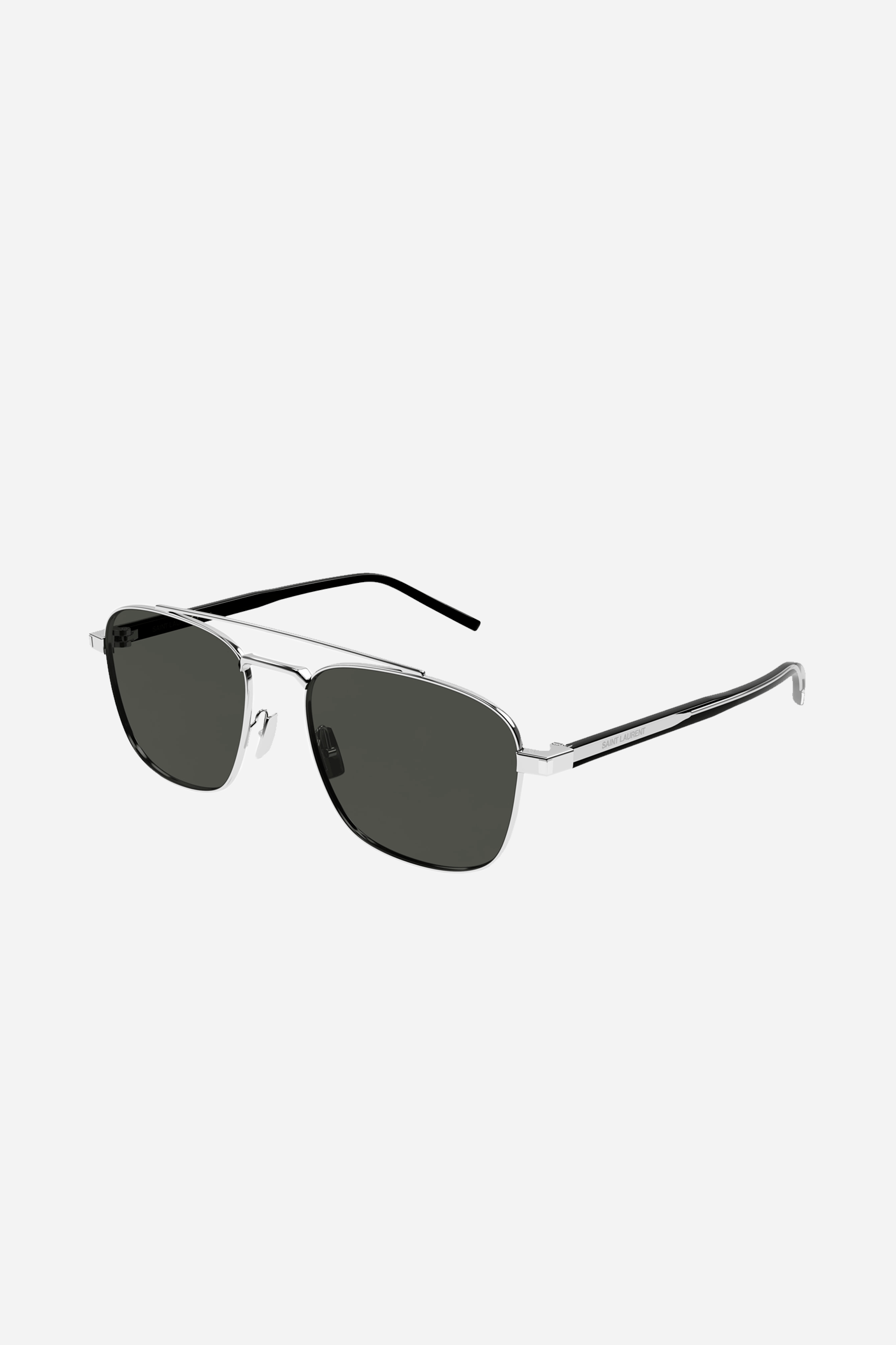 Saint Laurent  silver and black square sunglasses