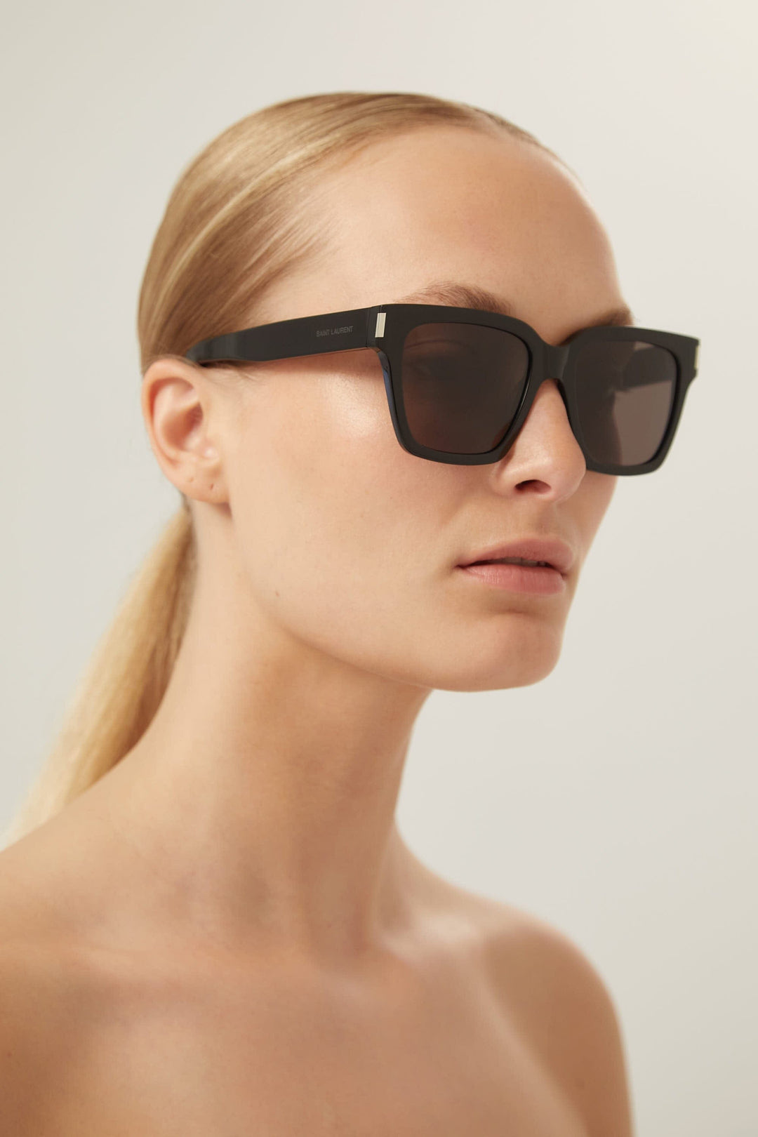 Saint Laurent black rectangular sunglasses