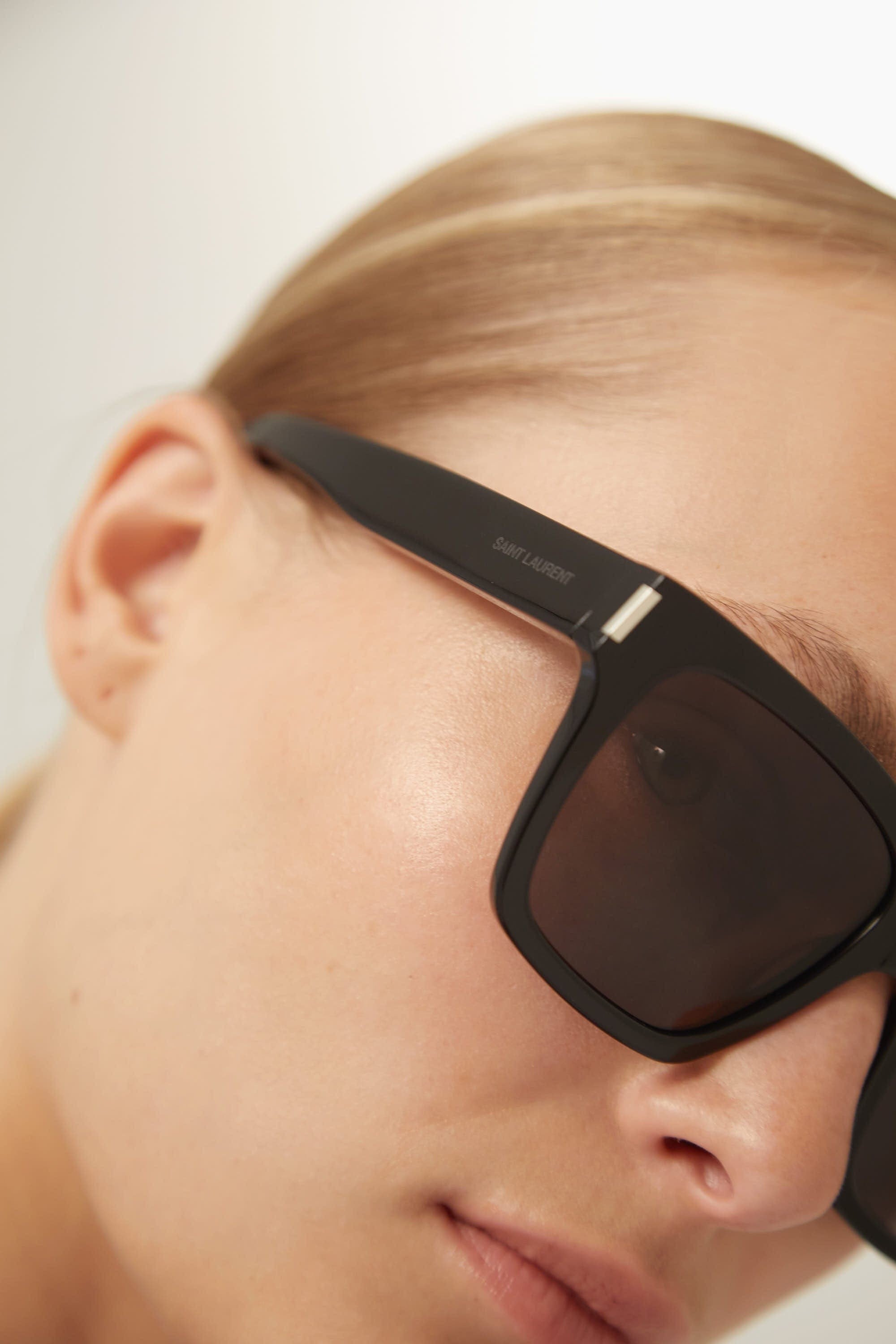 Saint Laurent black rectangular sunglasses