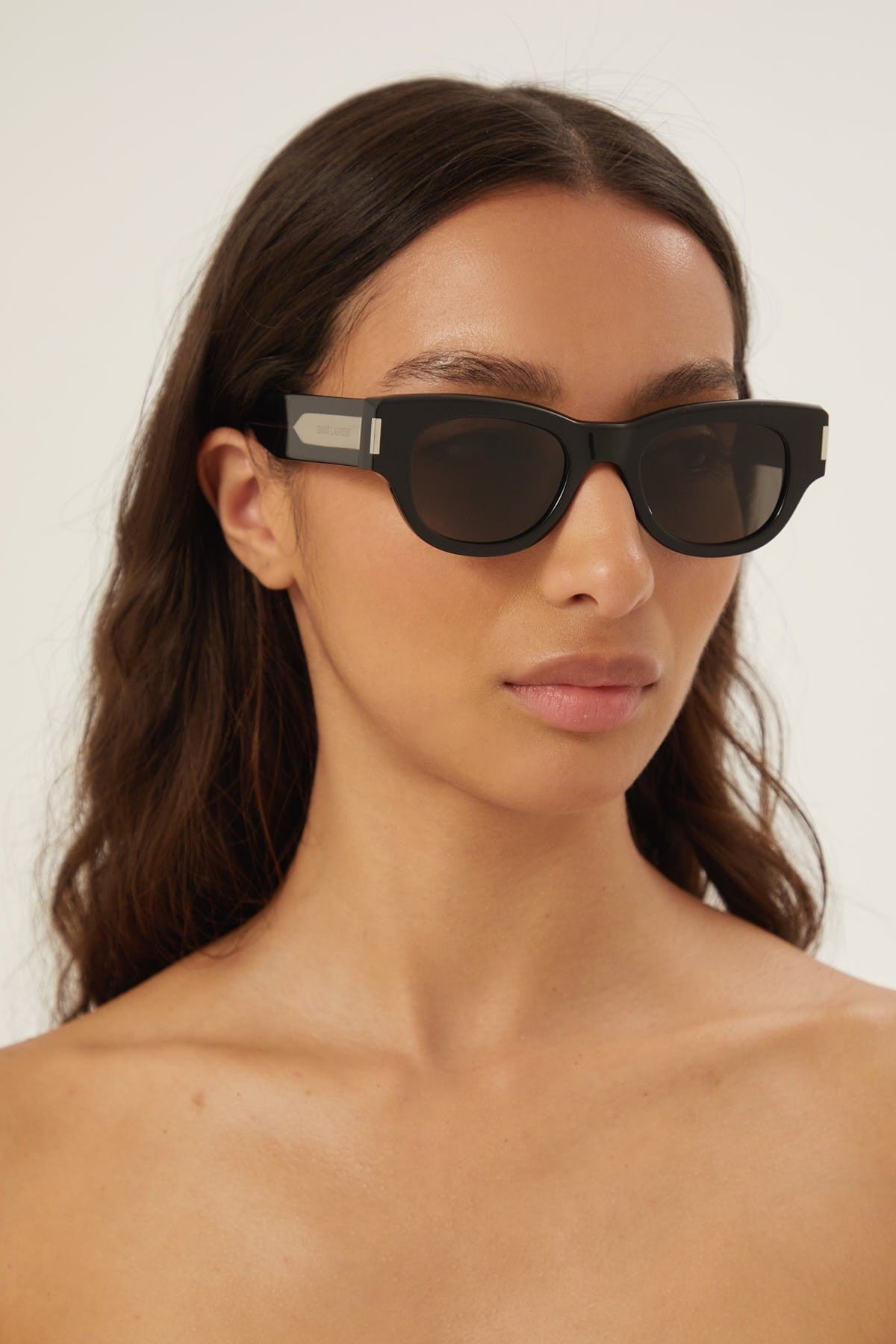 Saint Laurent bold oval black sunglasses