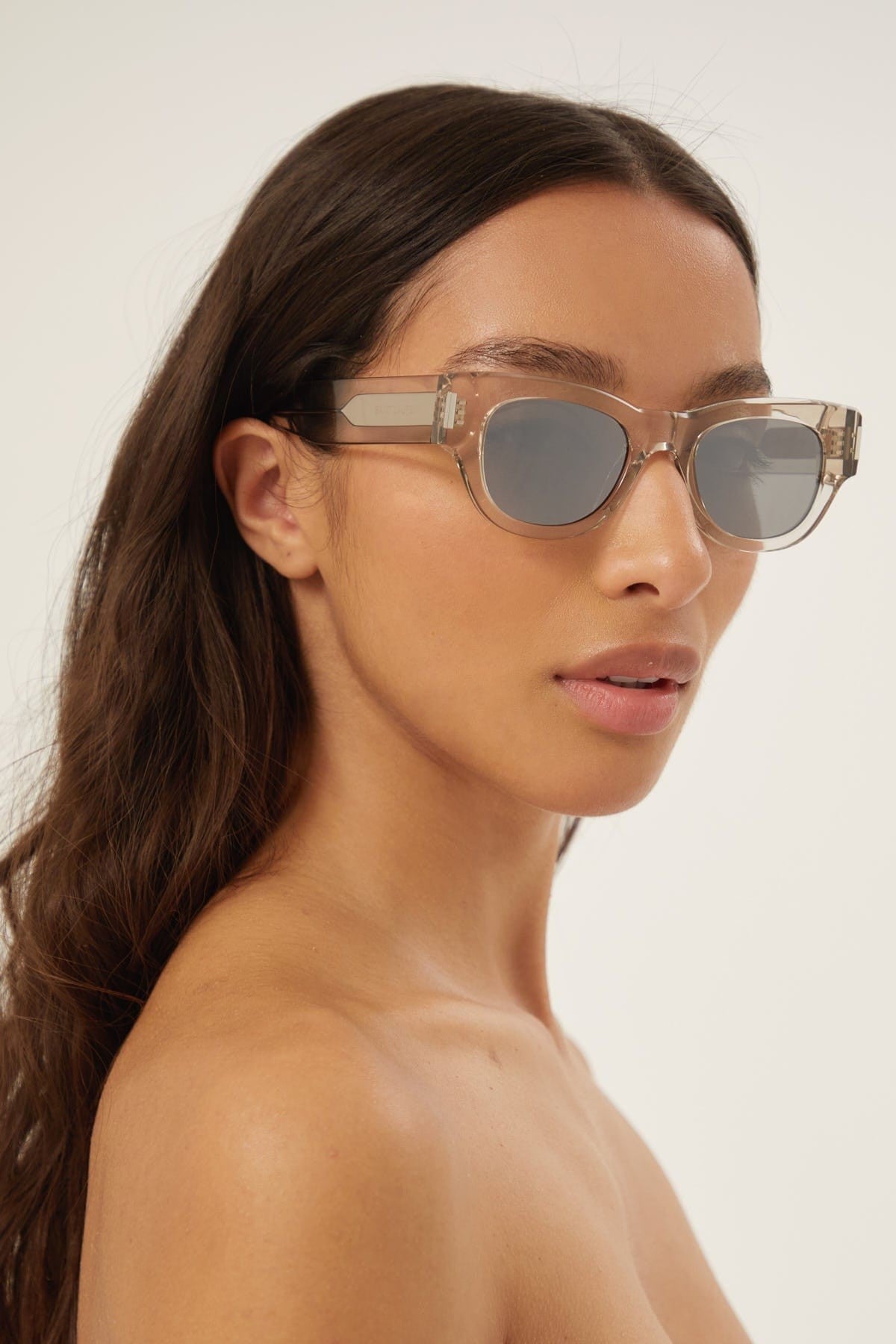 Saint Laurent bold oval crystal sunglasses