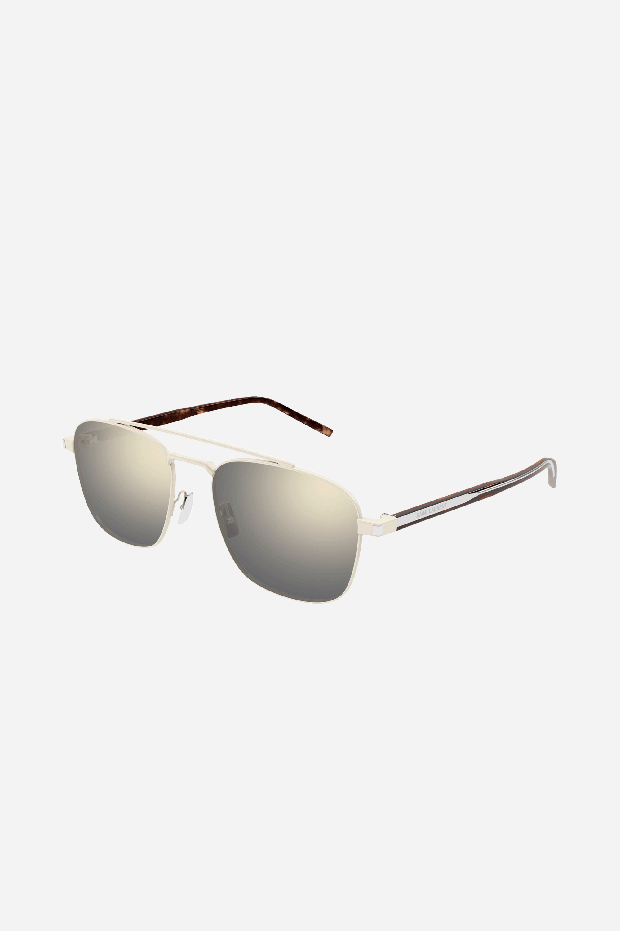 Saint Laurent gold and havana square metal sunglasses