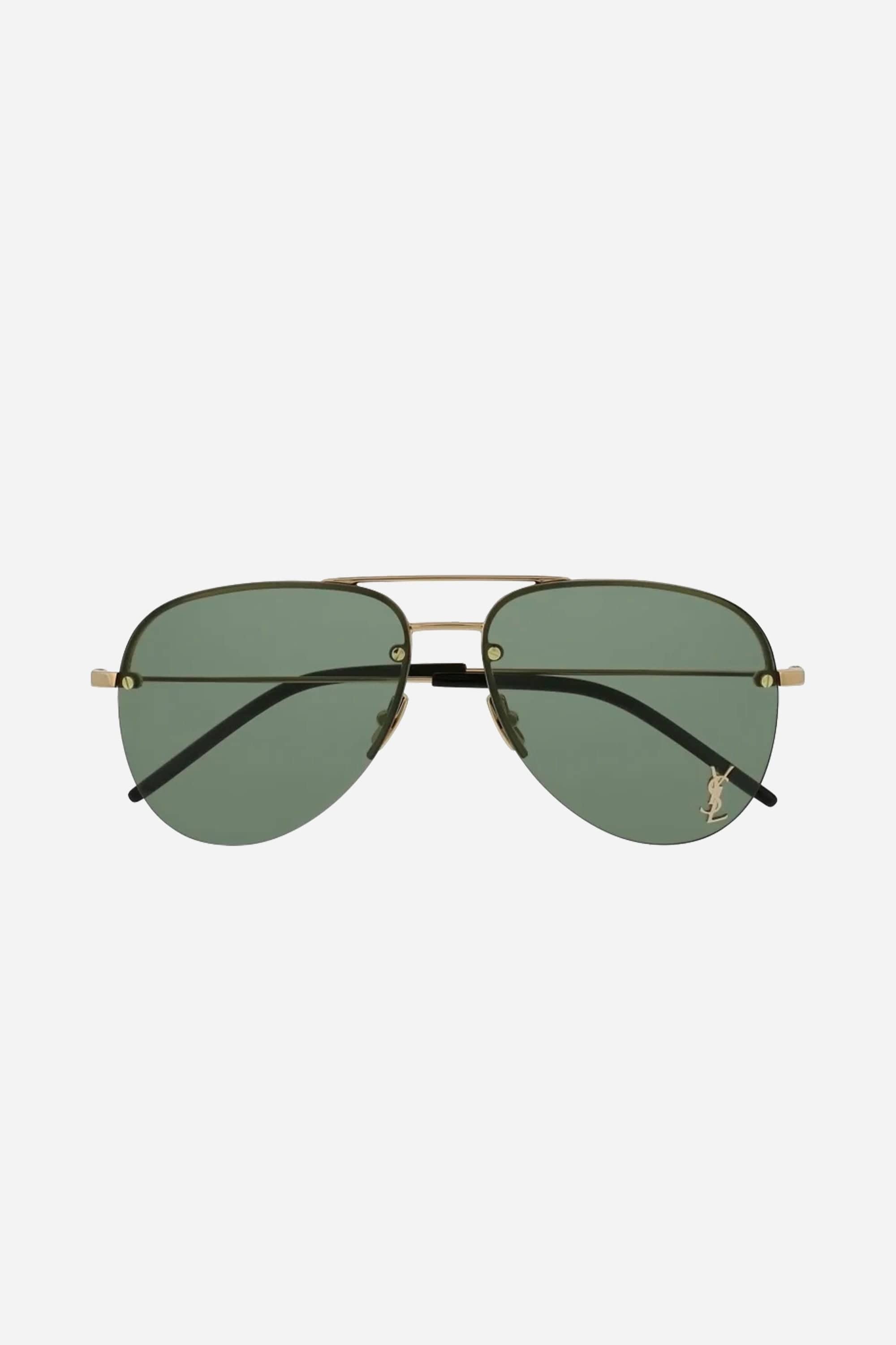 Saint Laurent pilot gradient green lenses sunglasses