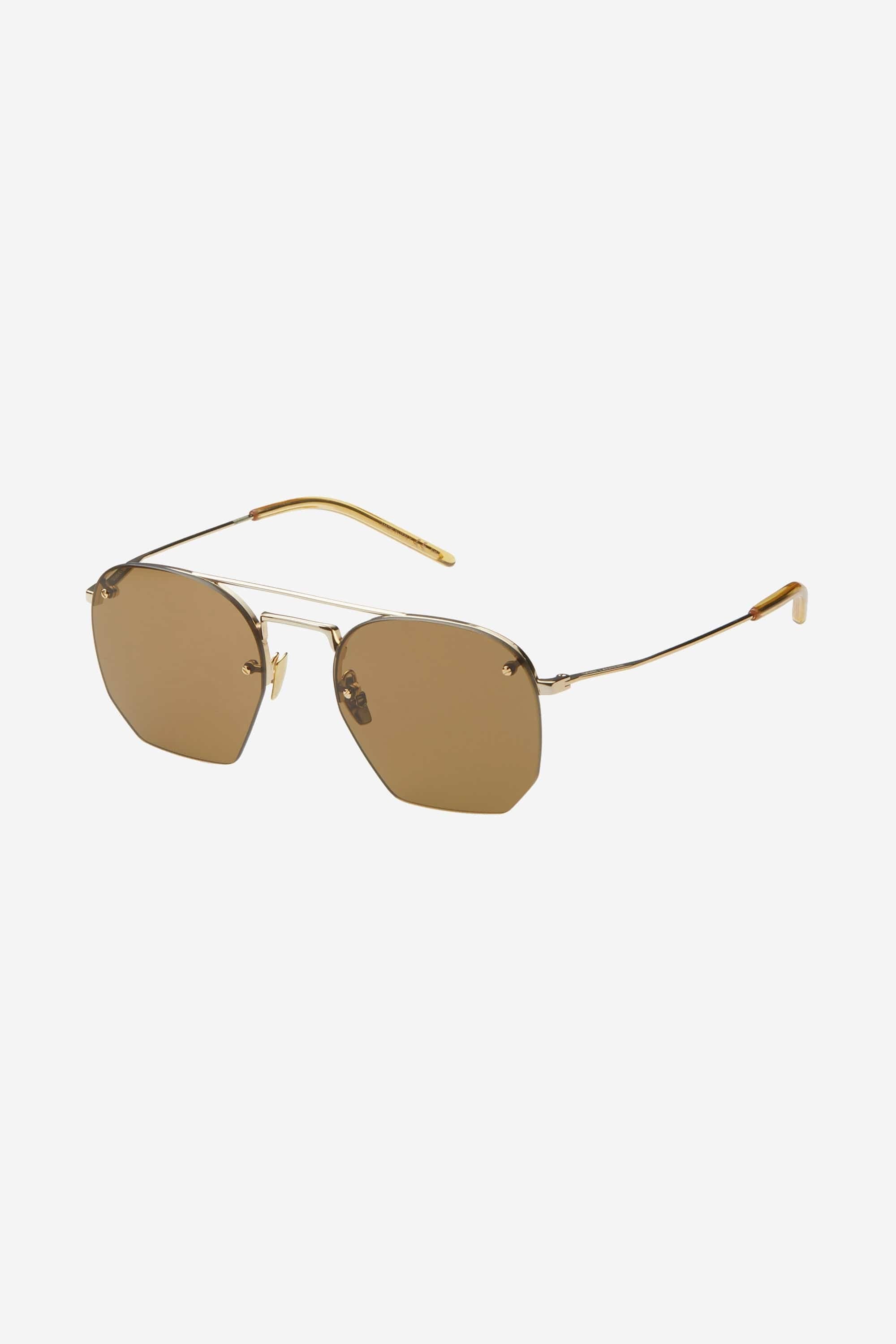 Saint Laurent rimless metal sytle gold brown sunglasses