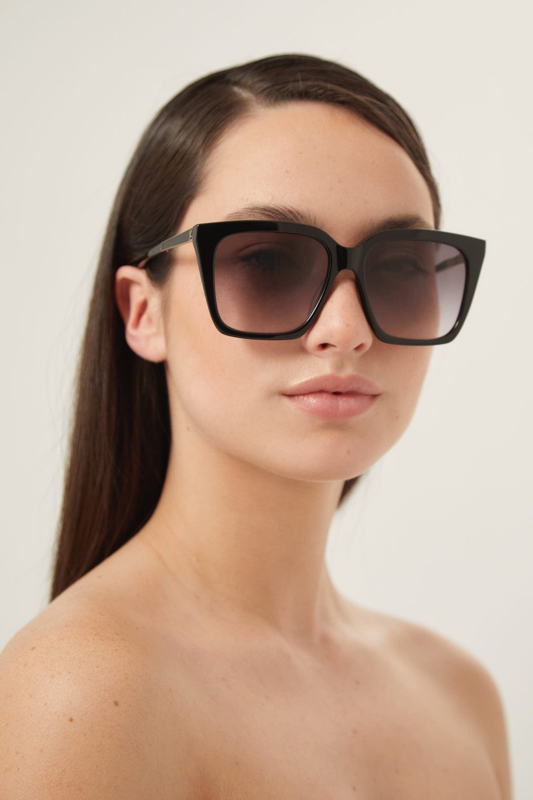 Saint Laurent squared cat eye black sunglasses