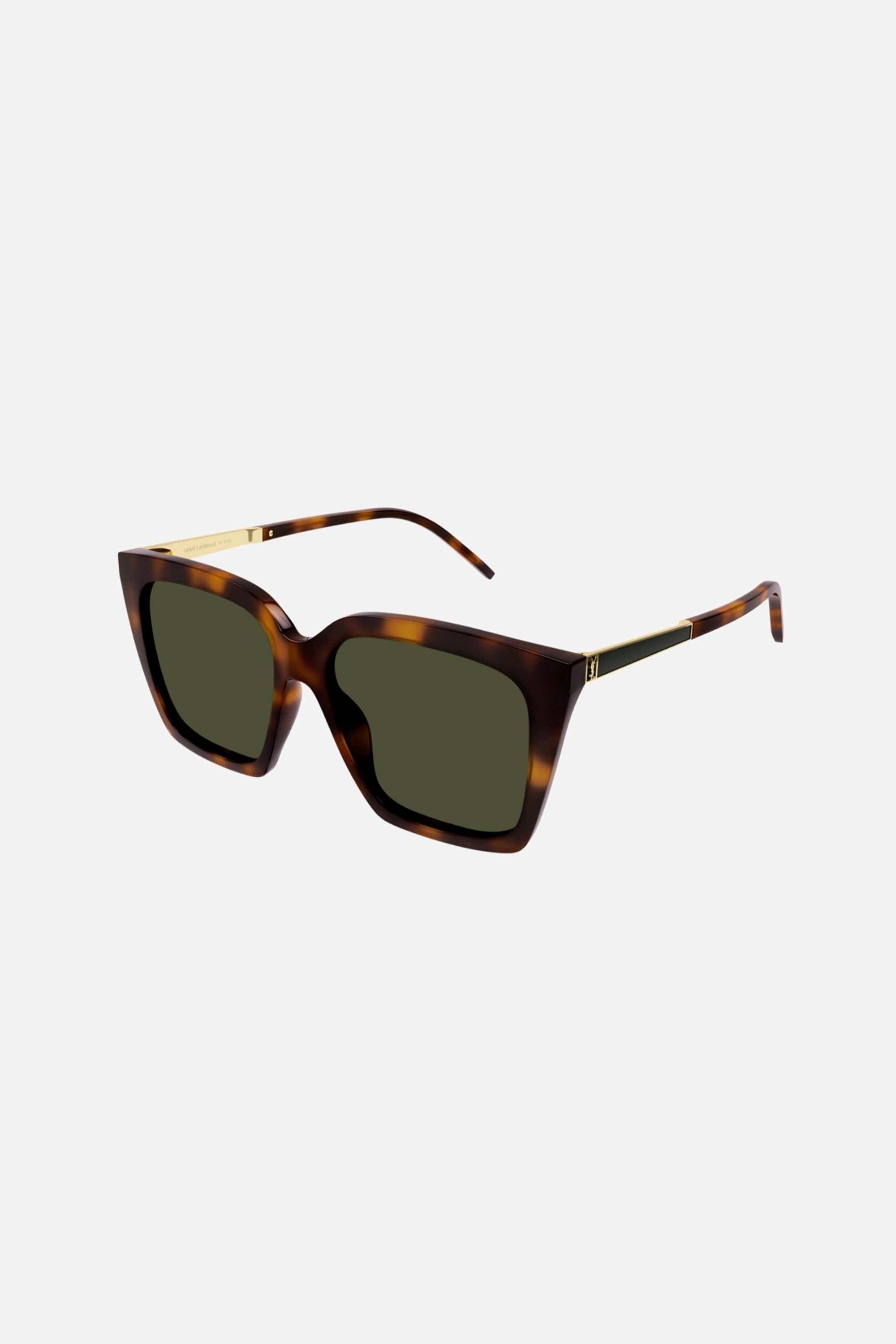 Saint Laurent squared cat eye havana sunglasses