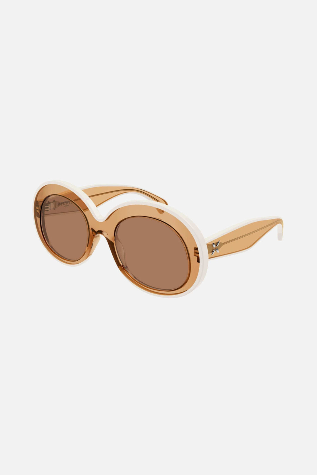 Alaia oval cream and crystal sunglasses