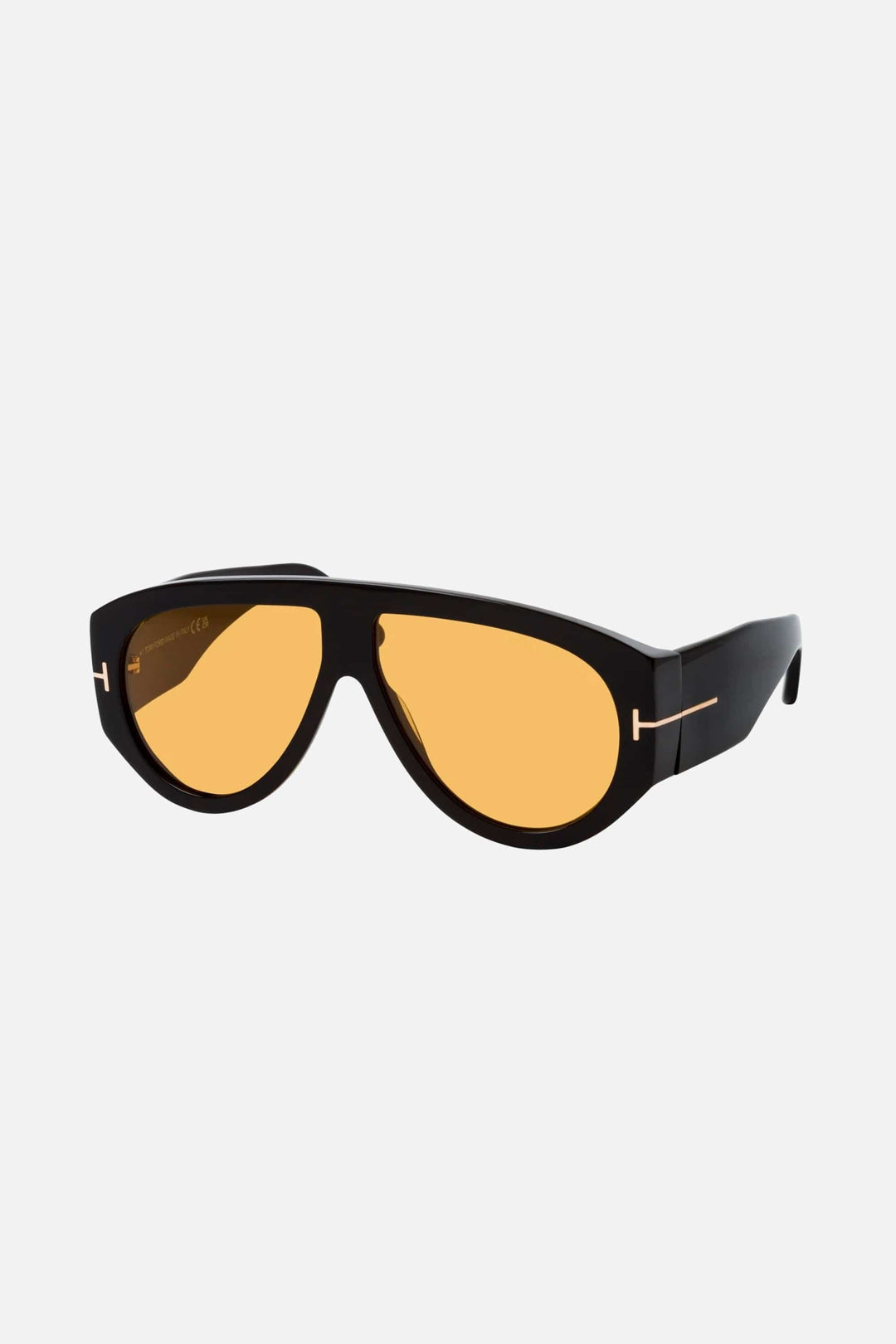 Tom Ford Bronson black and yellow pilot sunglasses