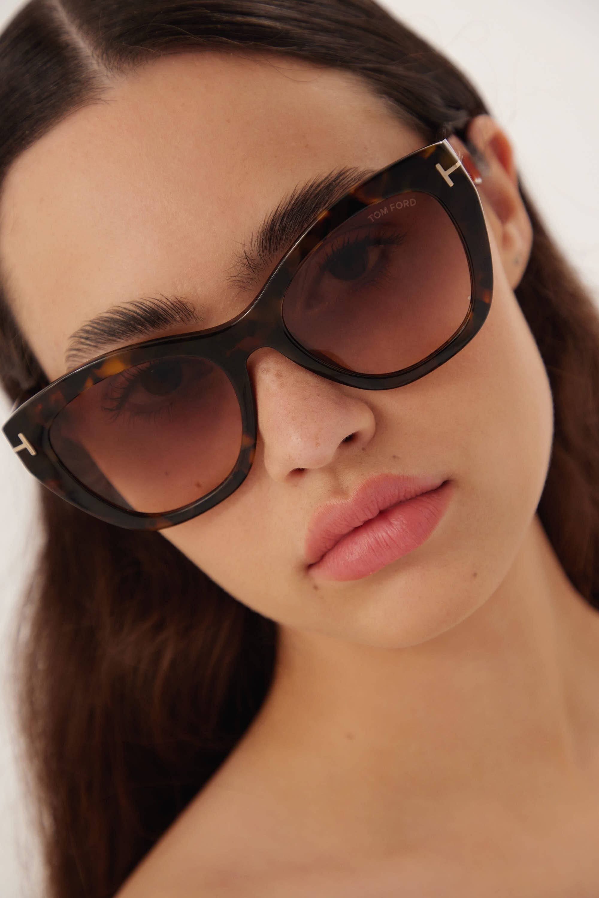 Tom Ford cat eye feminine sunglasses in havana