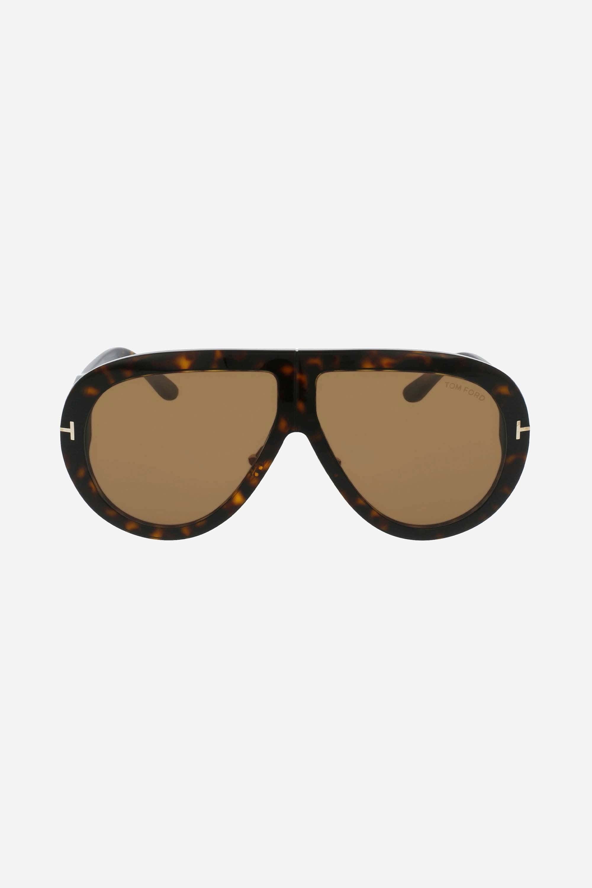 Tom Ford oversized pilot havana sunglasses