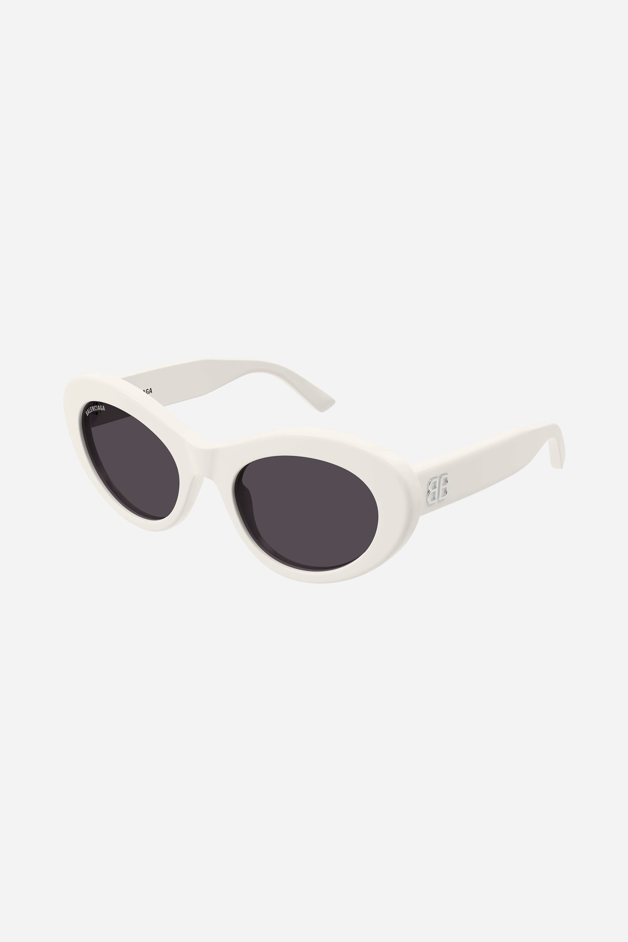 Balenciaga oval white sunglasses