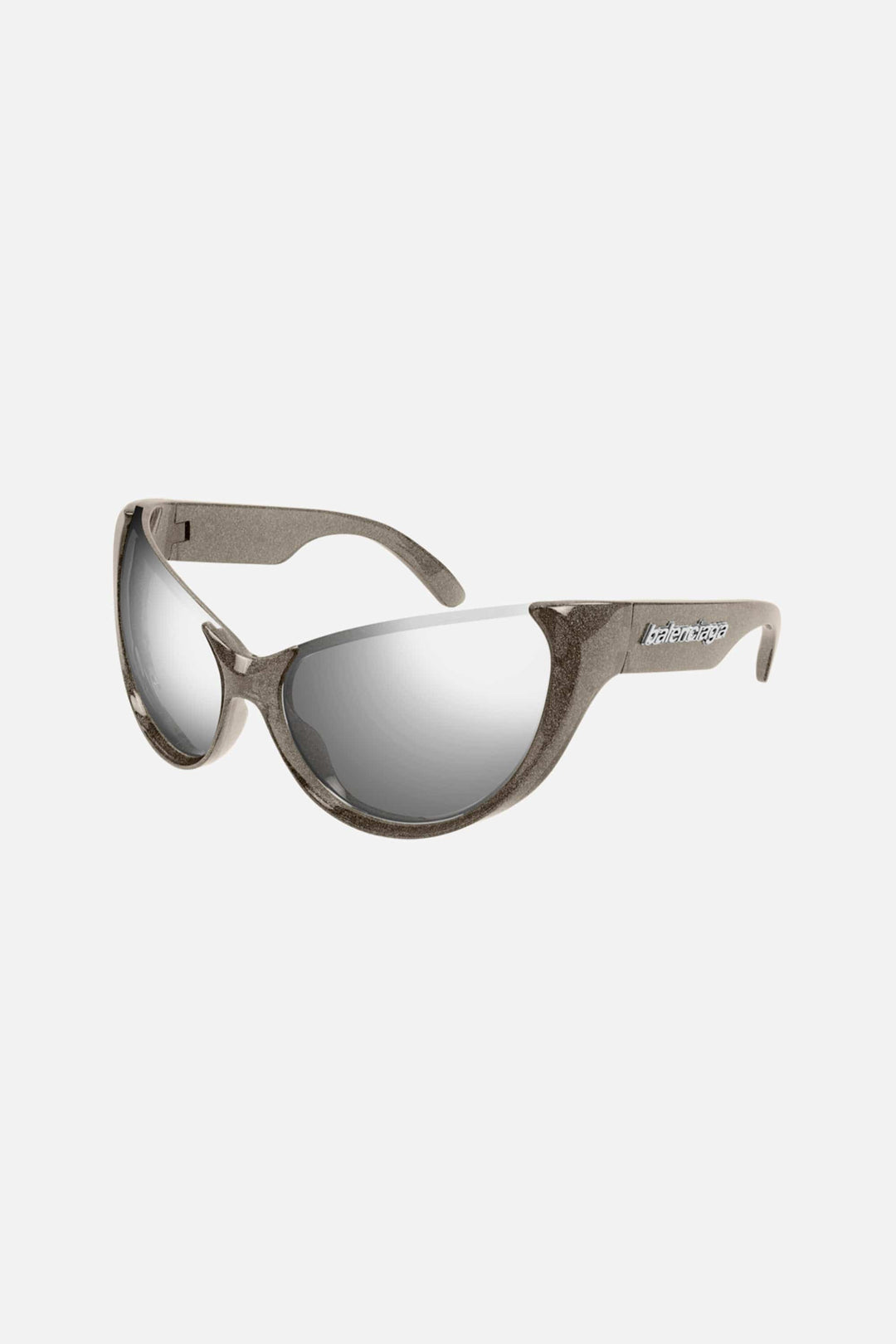 Balenciaga silver wrap around sunglasses