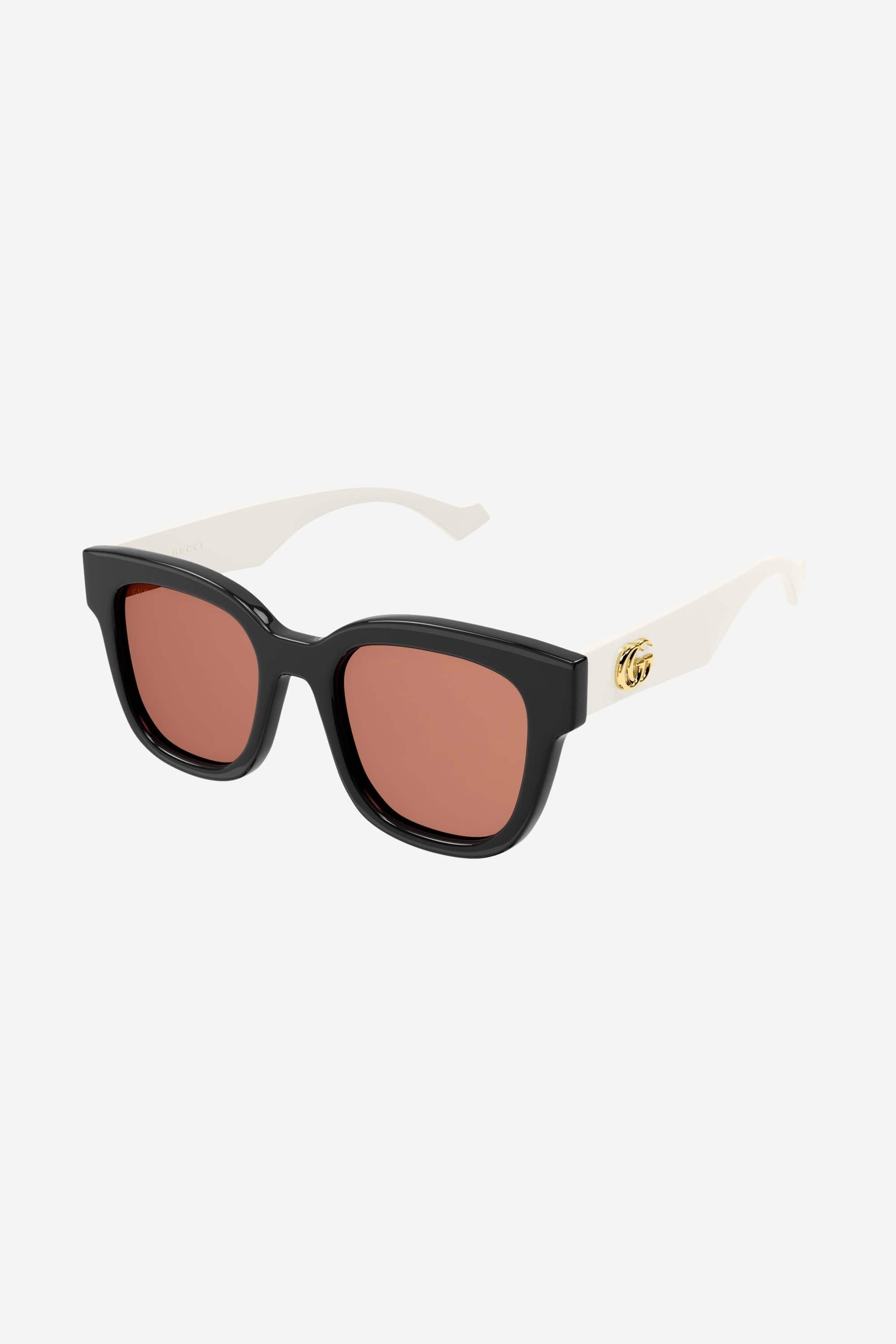 Gucci squared femenine black and ivory sunglasses