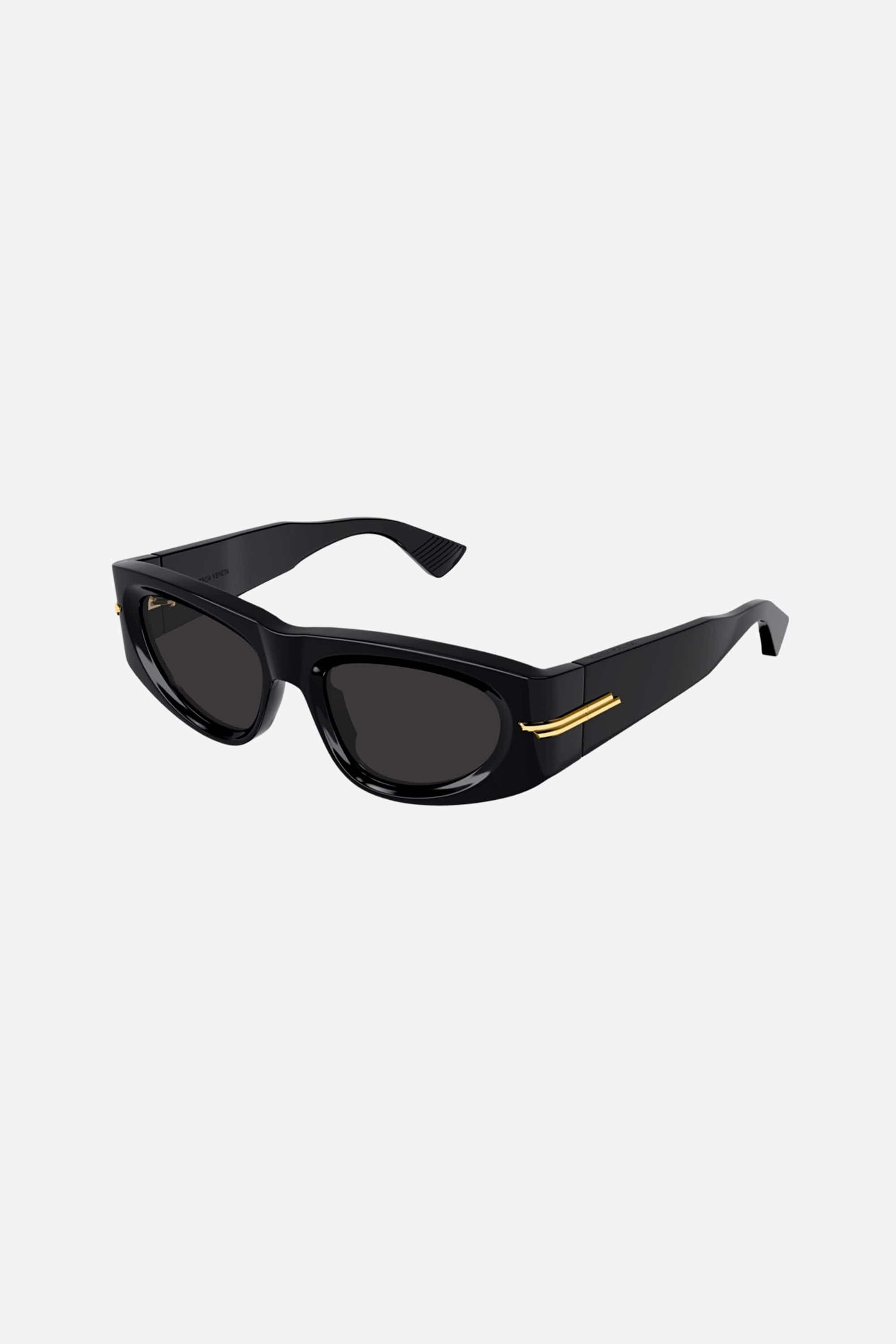 Bottega Veneta black rectangular sunglasses