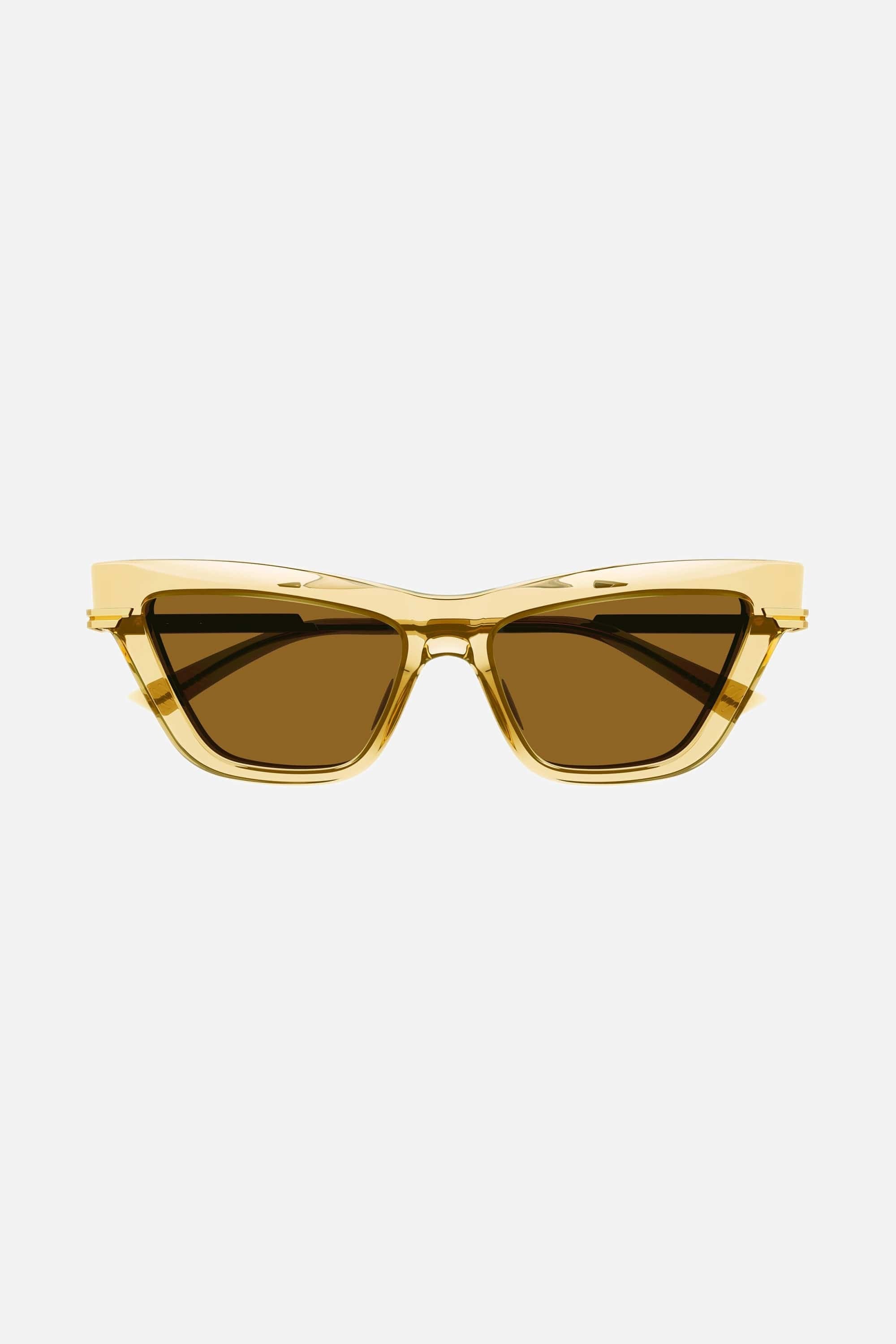 Bottega Veneta bold crystal yellow cat eye sunglasses