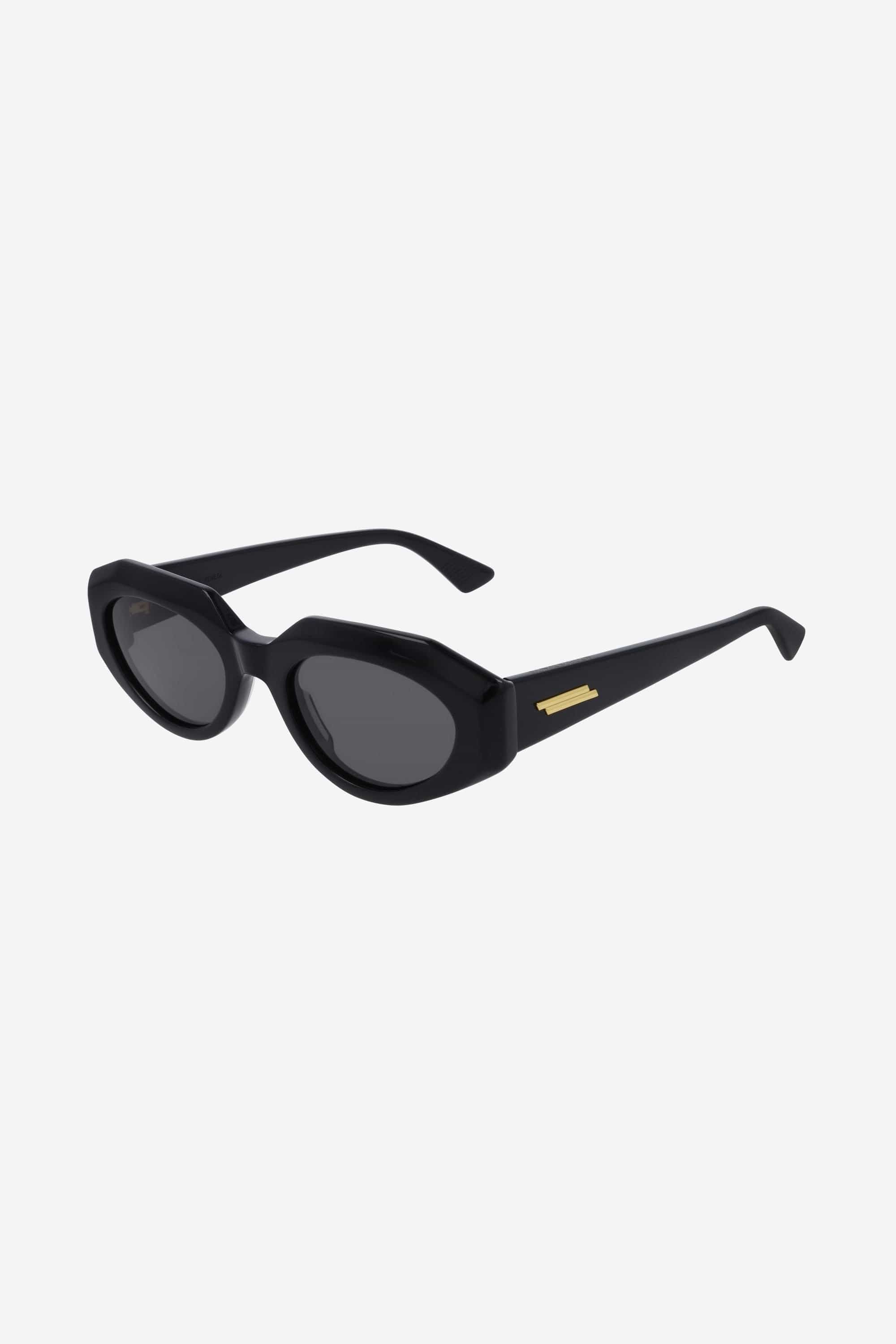 Bottega Veneta bold oval black sunglasses