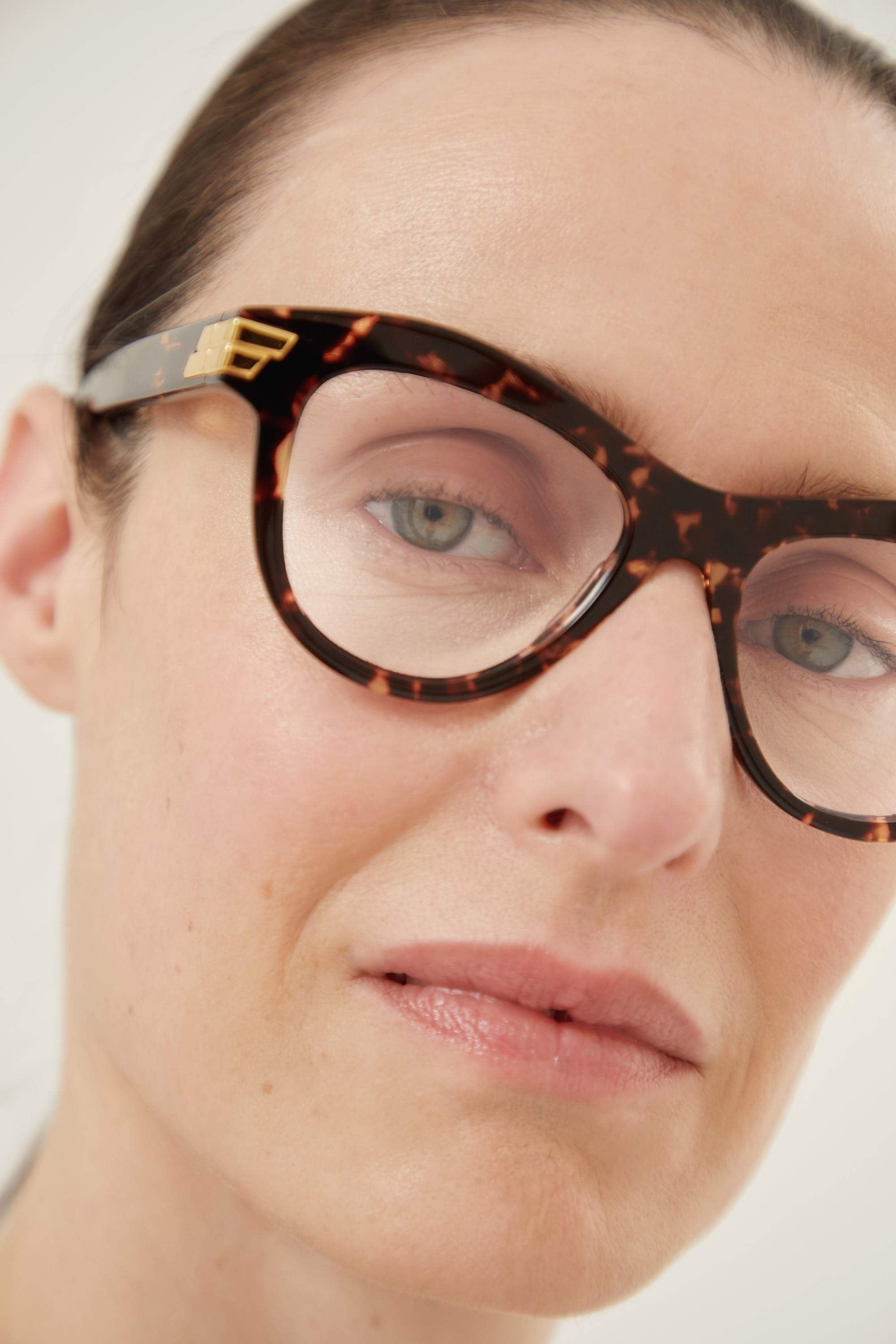 Bottega Veneta havana cat eye frame with ribbon detail