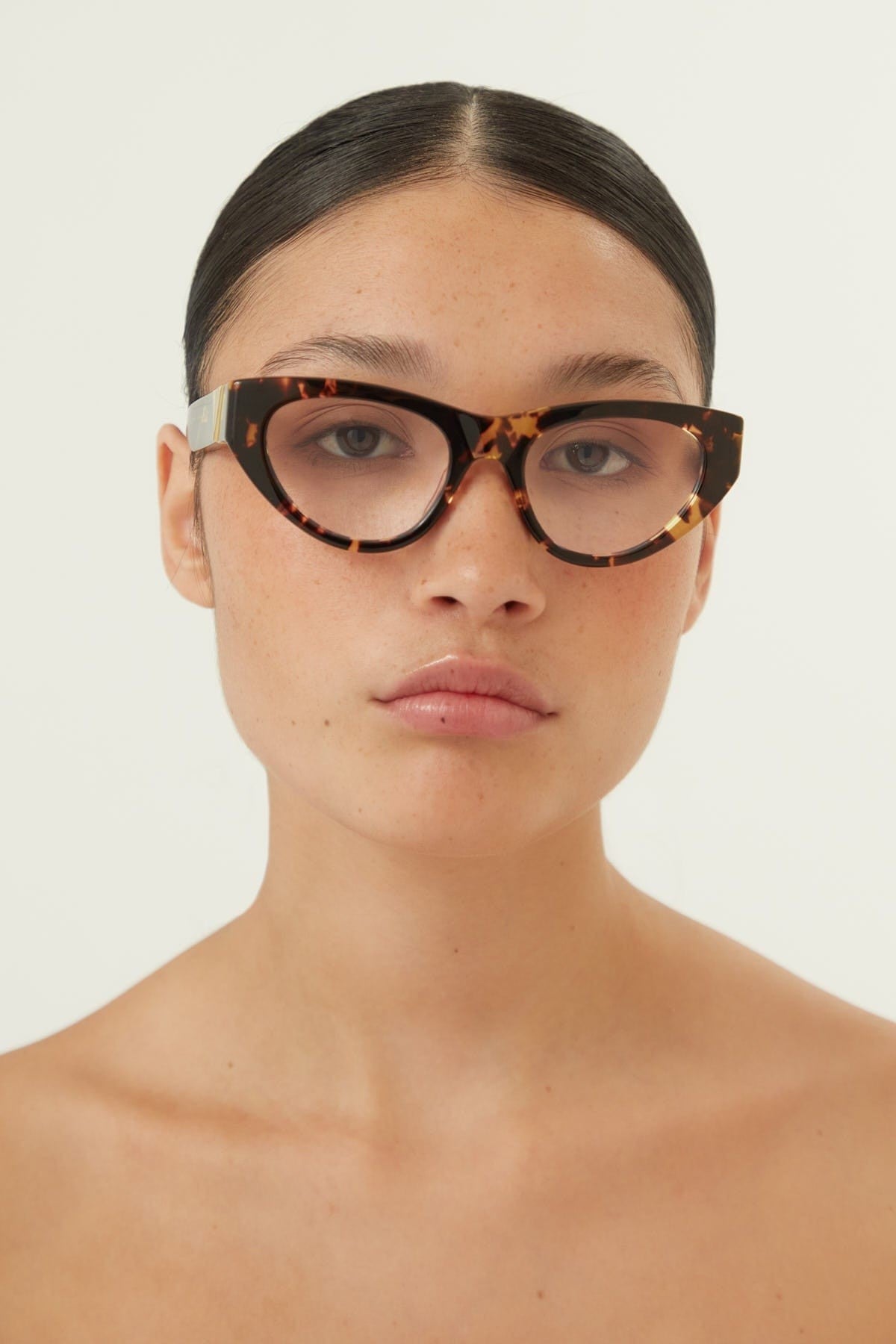 Bottega Veneta havana frame with triangle detail