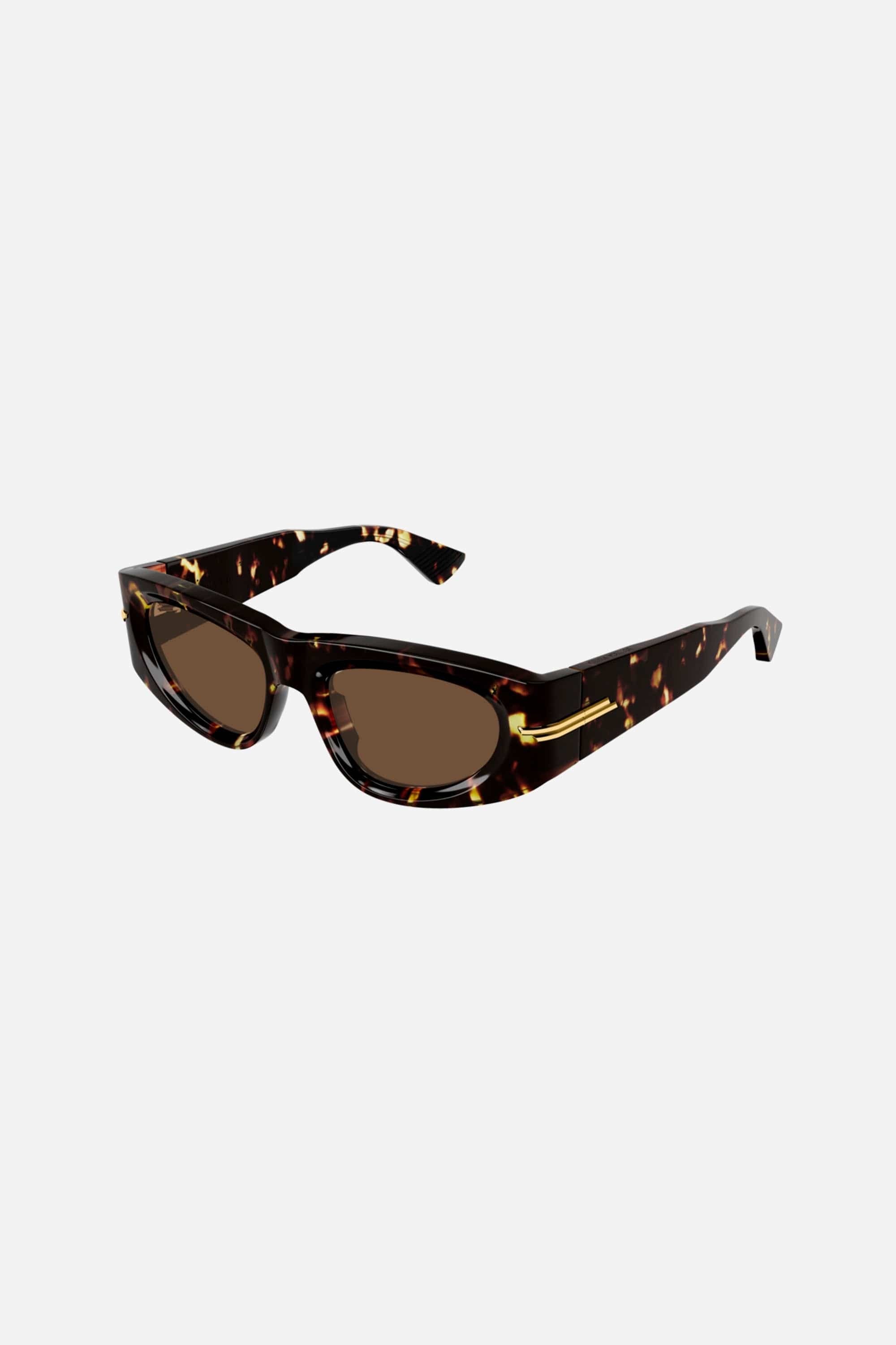 Bottega Veneta havana rectangular sunglasses