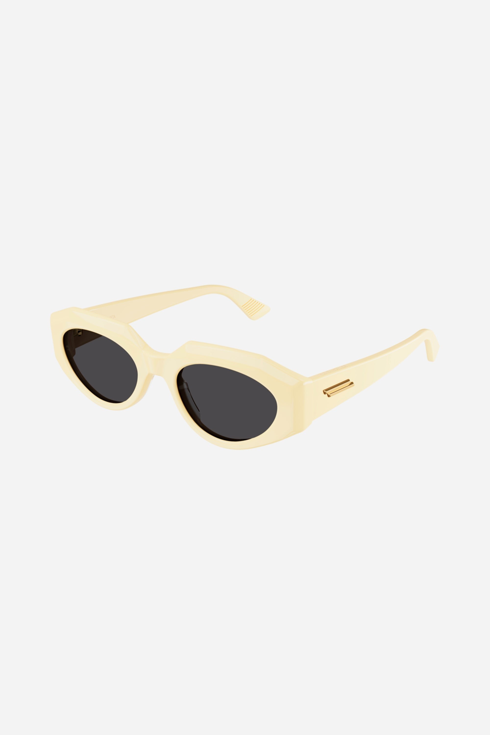 Bottega Veneta oval femenine ivory sunglasses