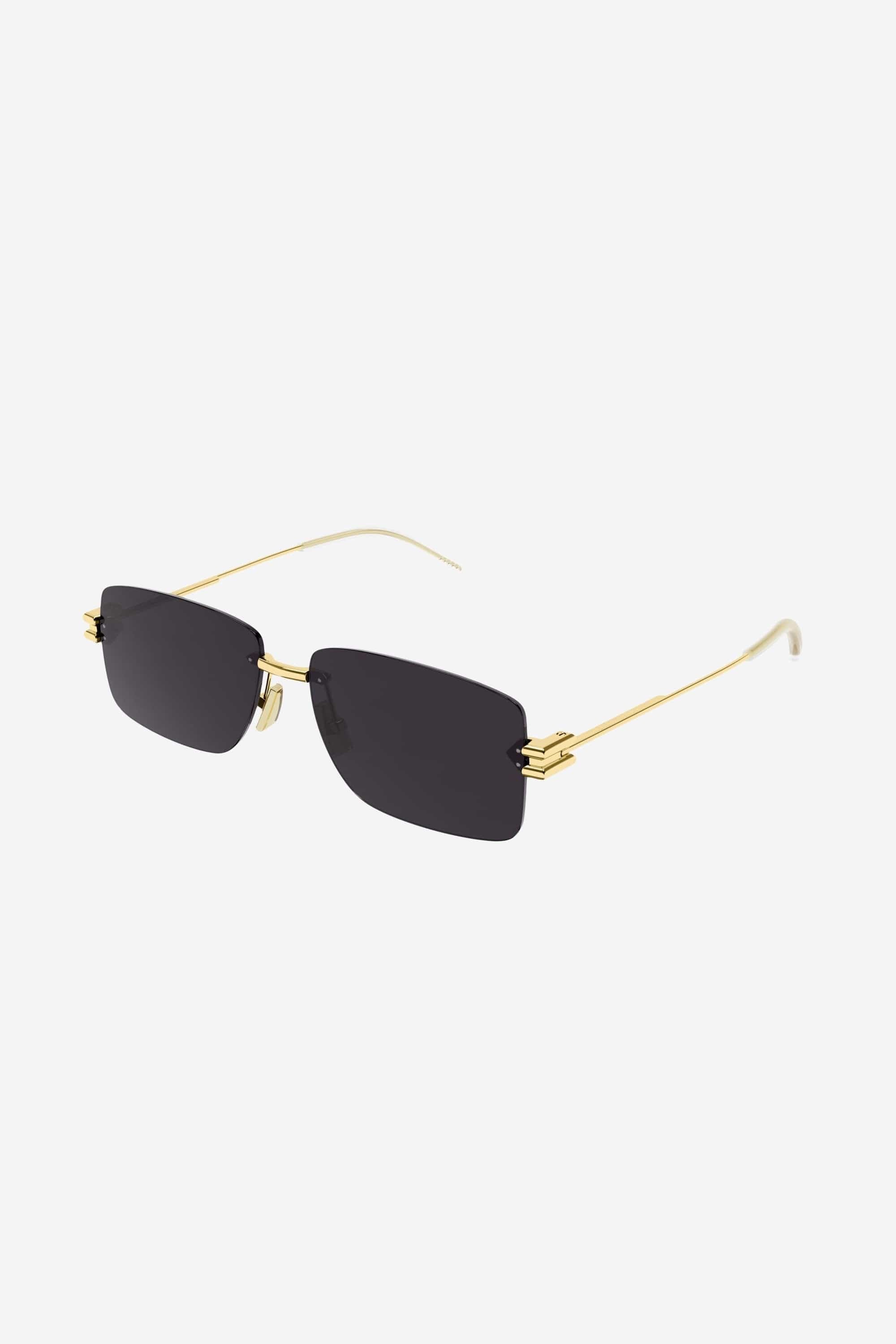 Bottega Veneta rimless brown and gold sunglasses