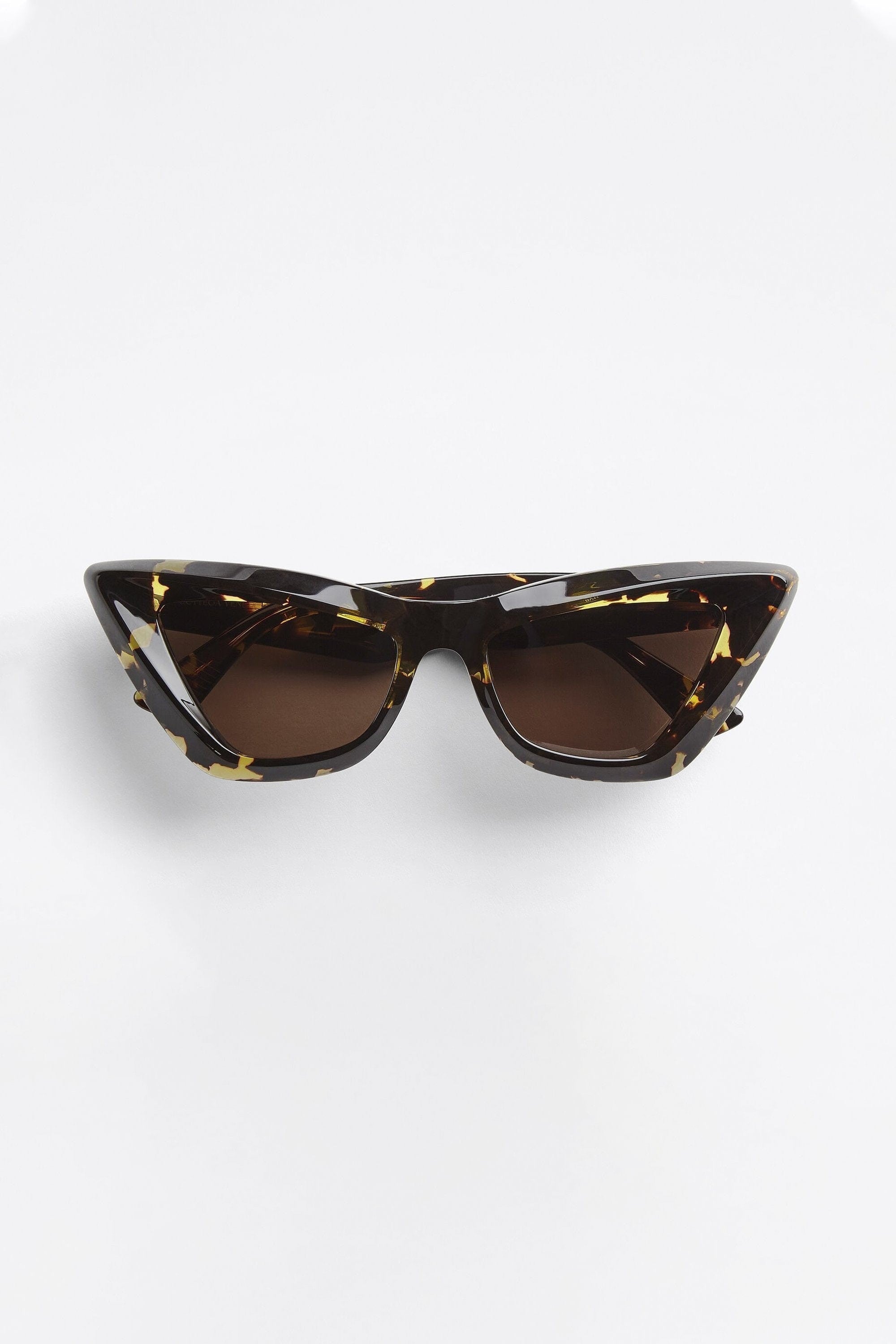 Bottega Veneta sculptured cat-eye edgy havana sunglasses