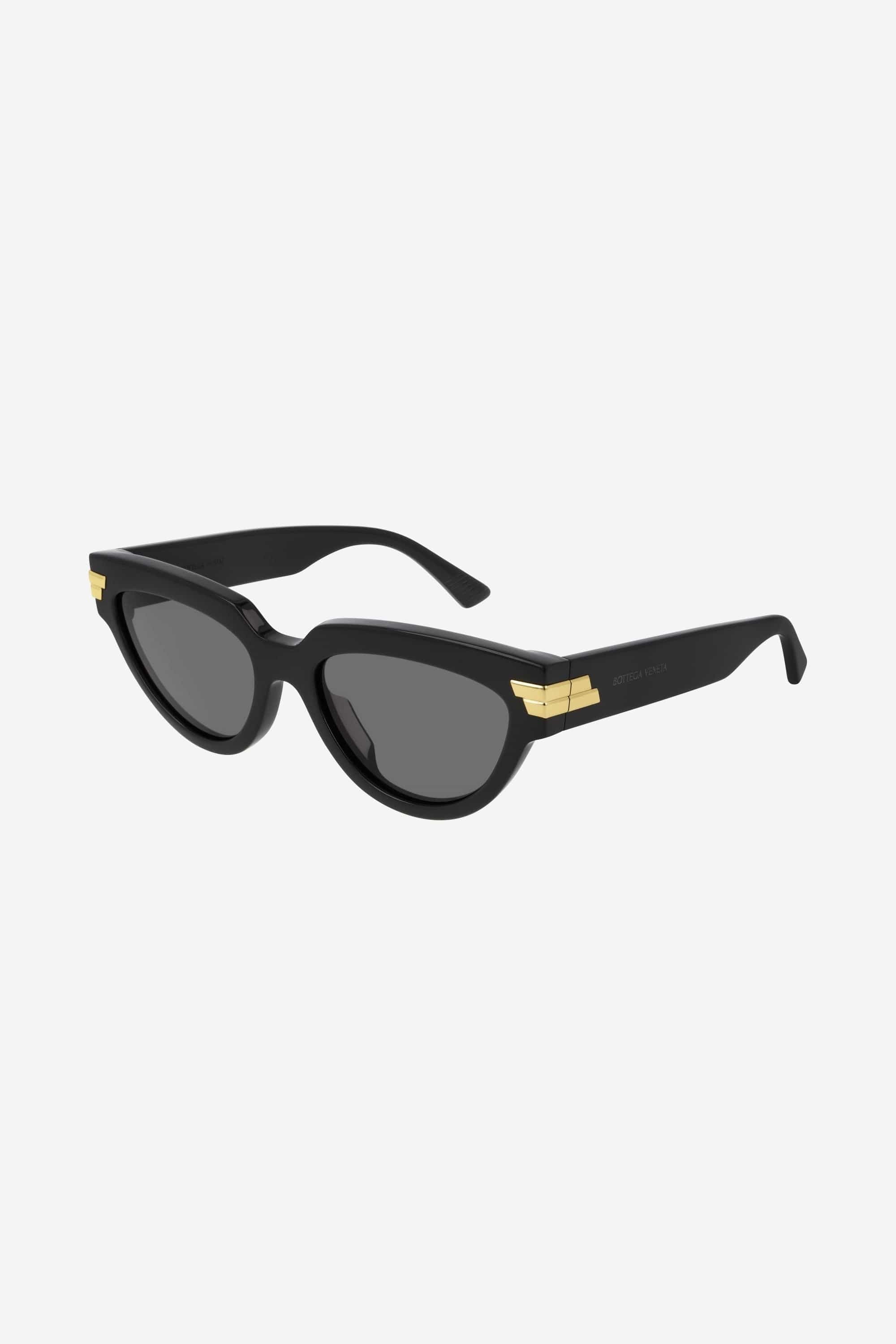 Bottega Veneta soft cat-eye black sunglasses