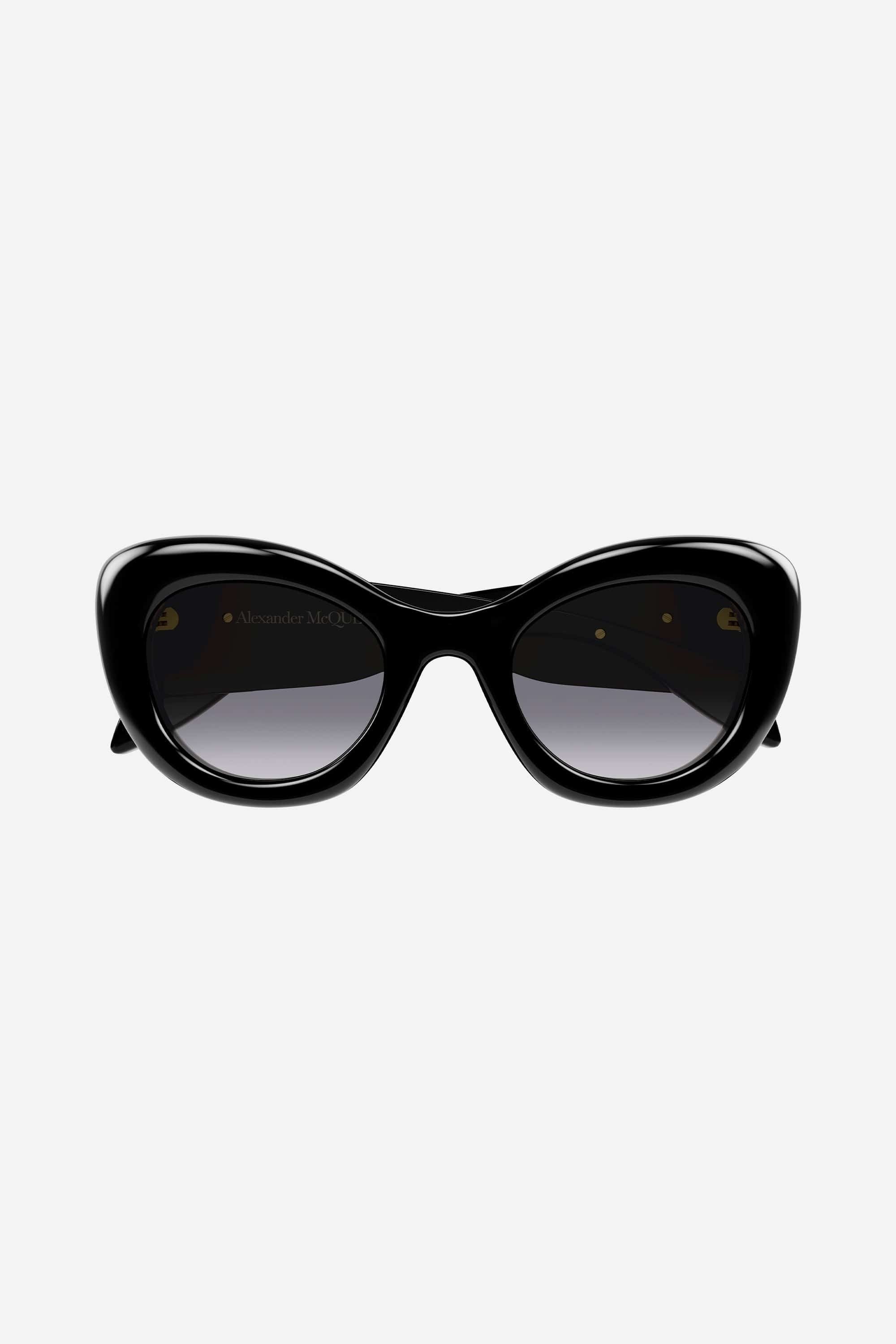 Alexander McQueen Curve Cat-eye Sunglasses in Black