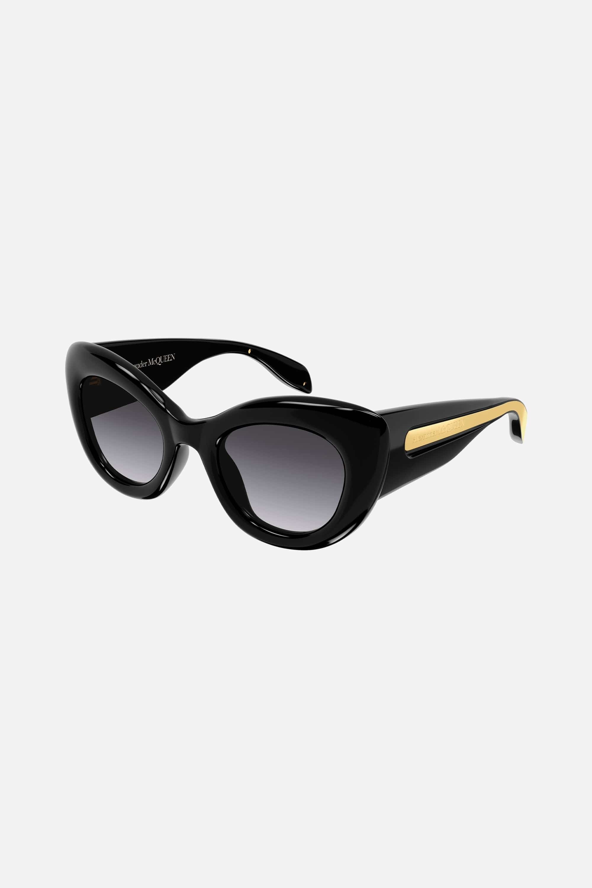 Alexander McQueen Curve Cat-eye Sunglasses in Black