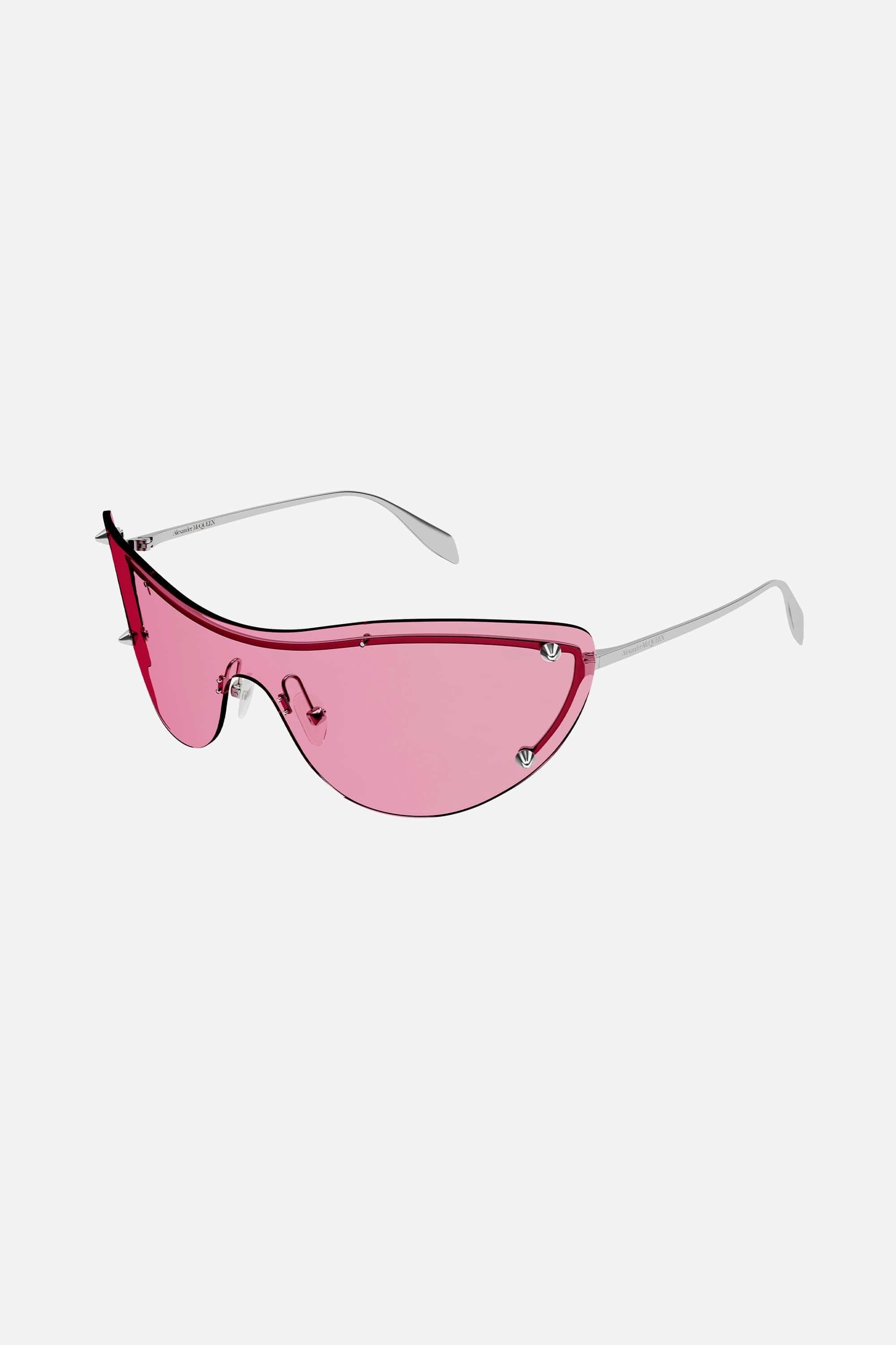 Alexander McQueen Spike Studs Cat-eye Mask Sunglasses in Pink