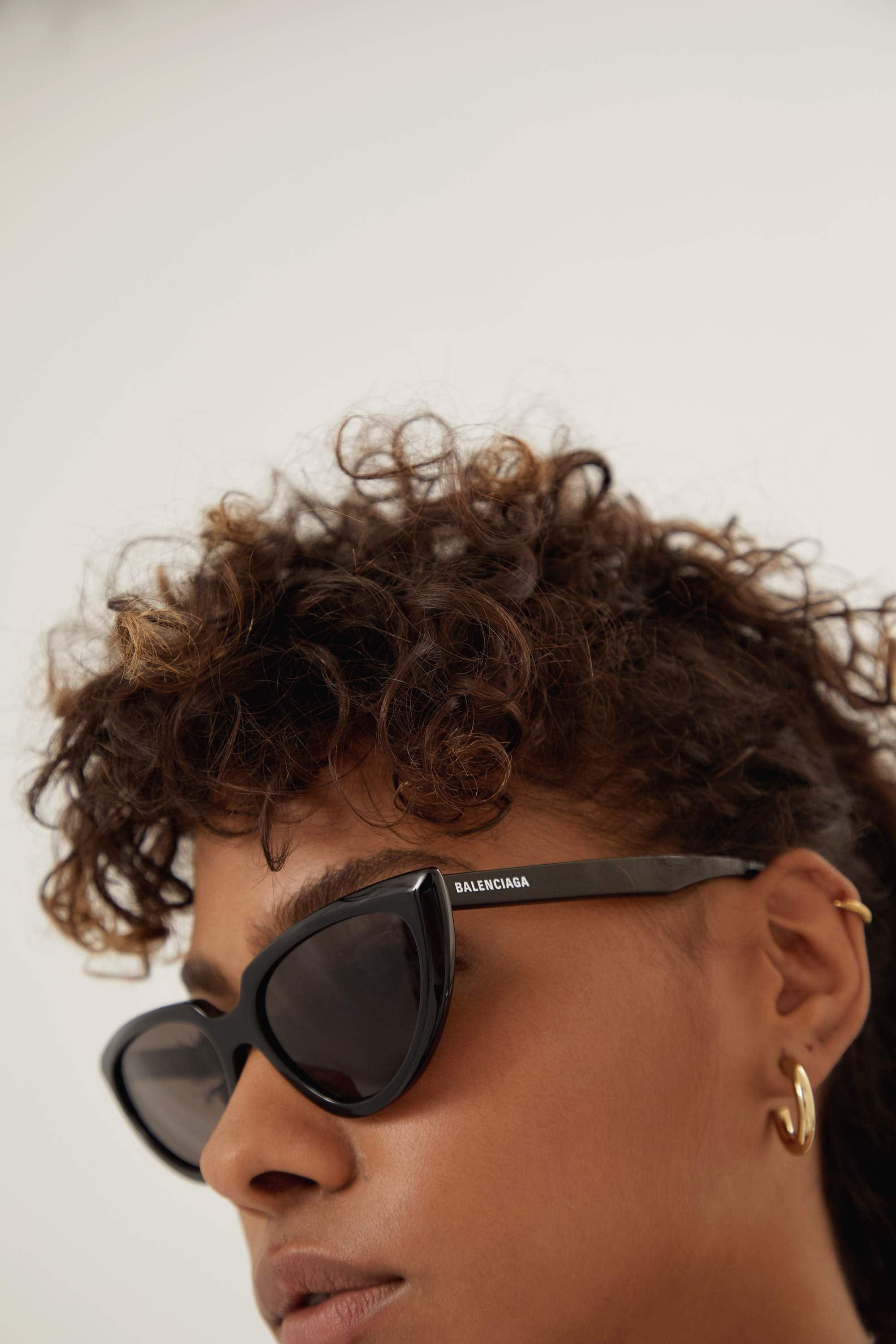 Balenciaga angular black cat-eye sunglasses