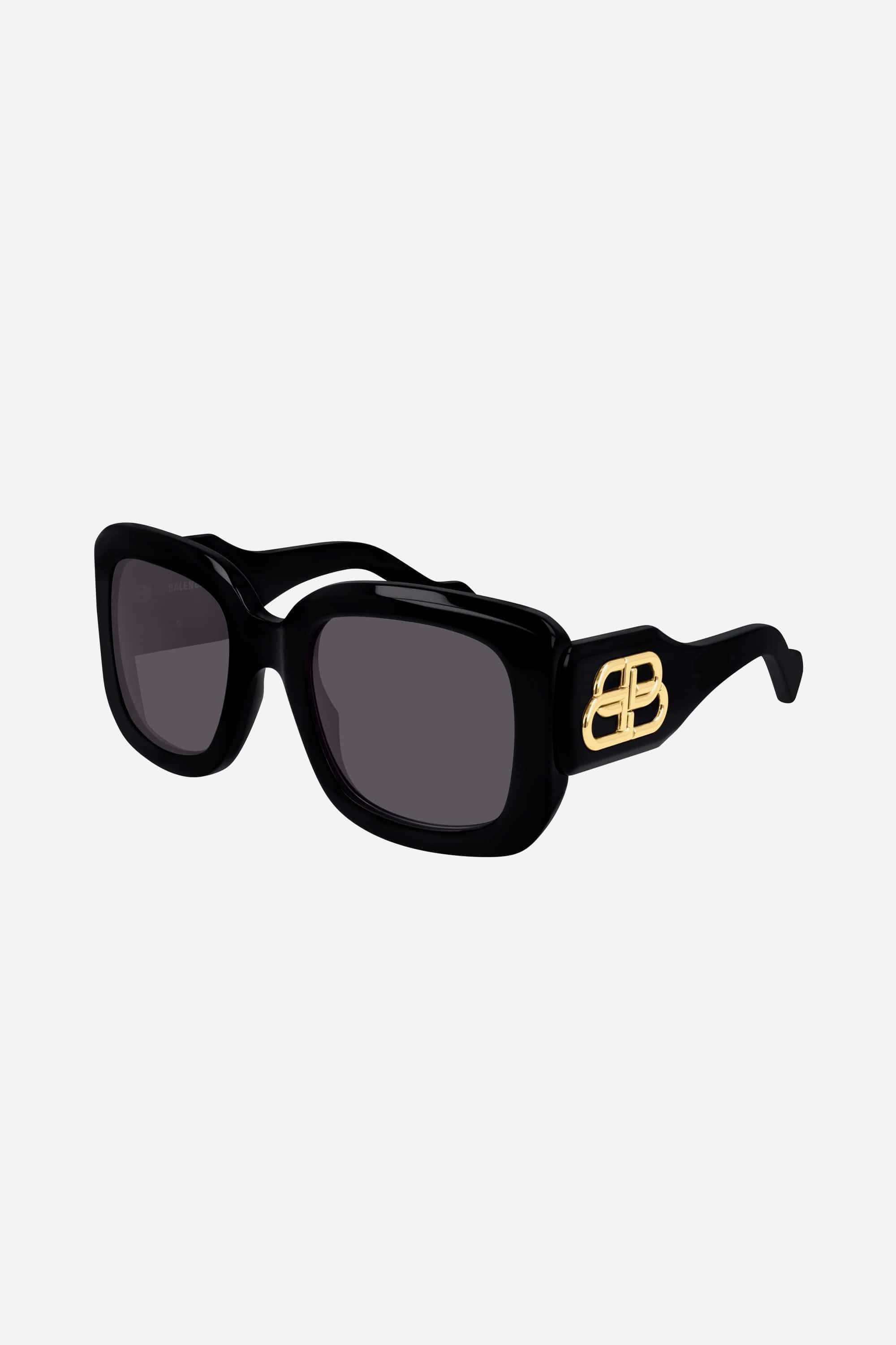 Balenciaga black bold sunglasses with BB logo