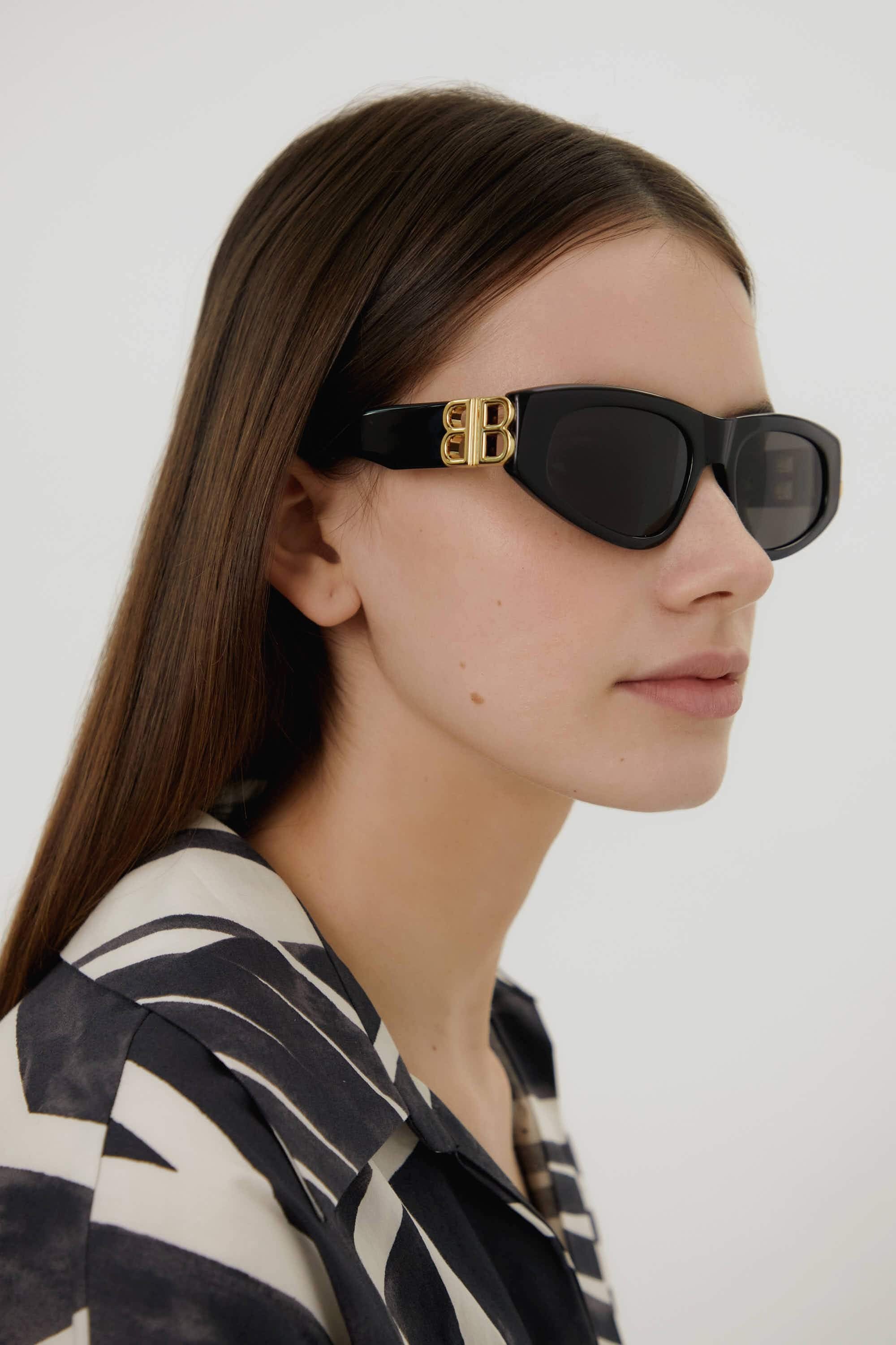 Balenciaga black cat-eye BB sunglasses