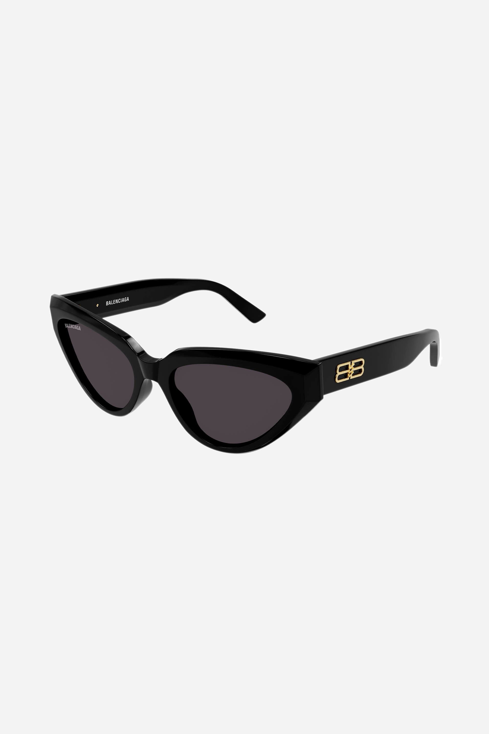 Balenciaga black cat-eye sunglasses with BB logo