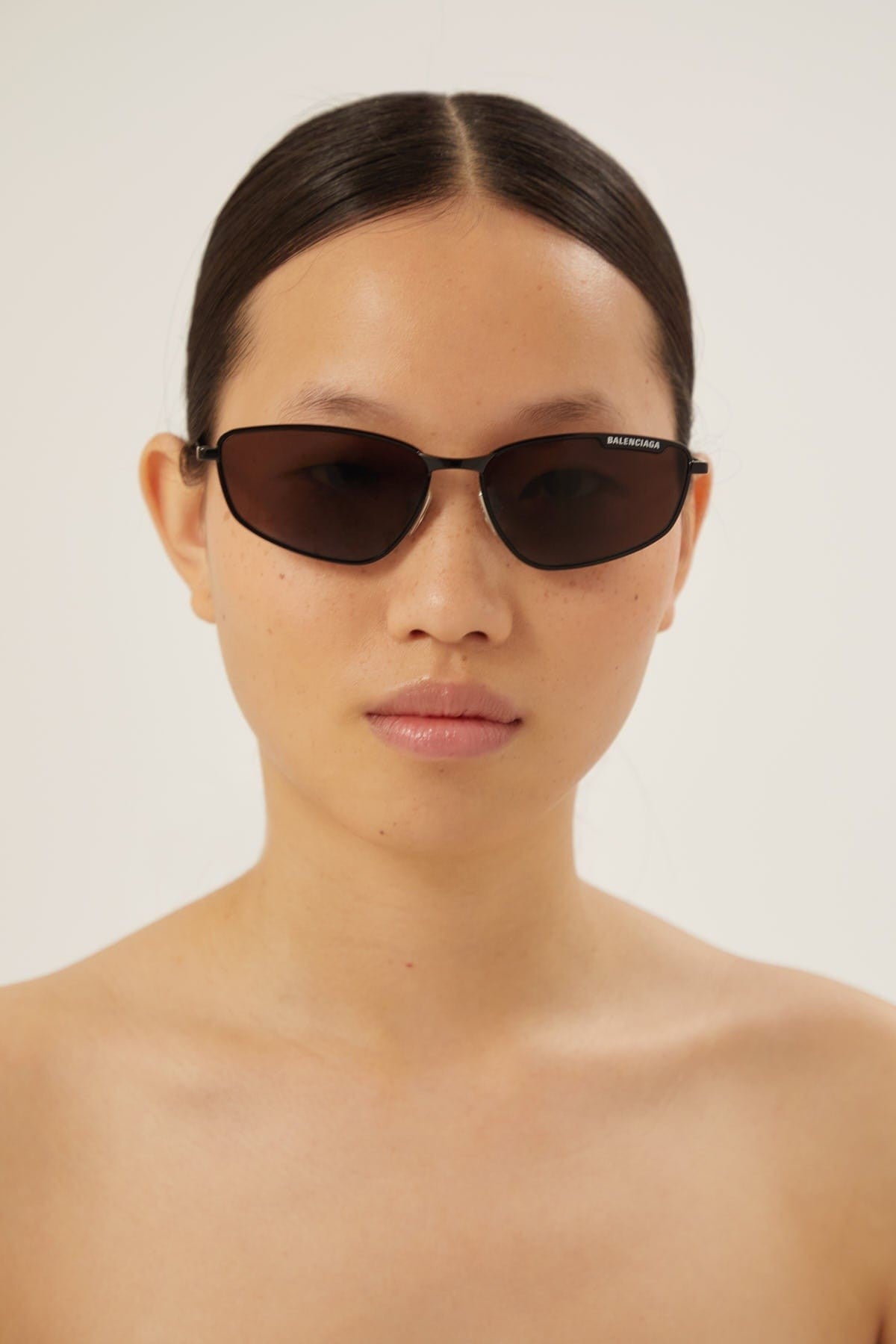 Balenciaga black metal cat eye sunglasses