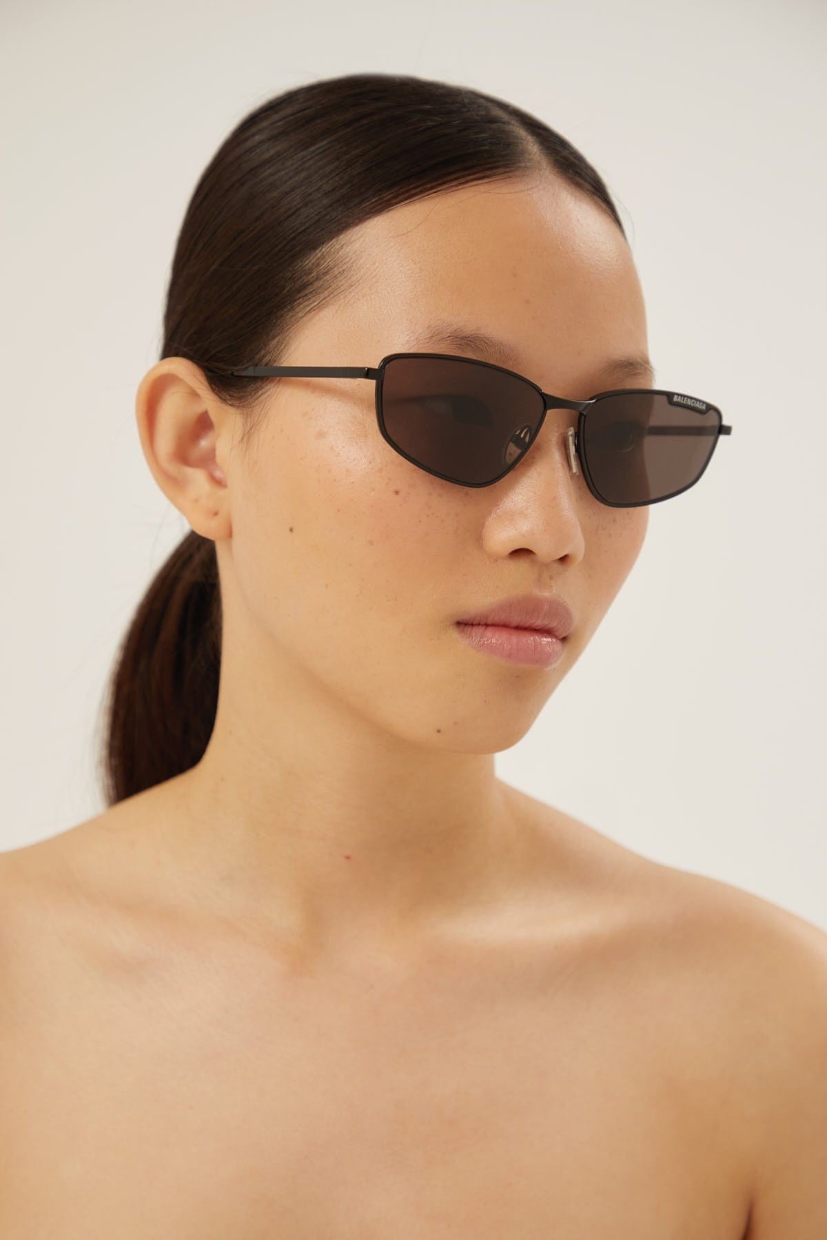 Balenciaga black metal cat eye sunglasses