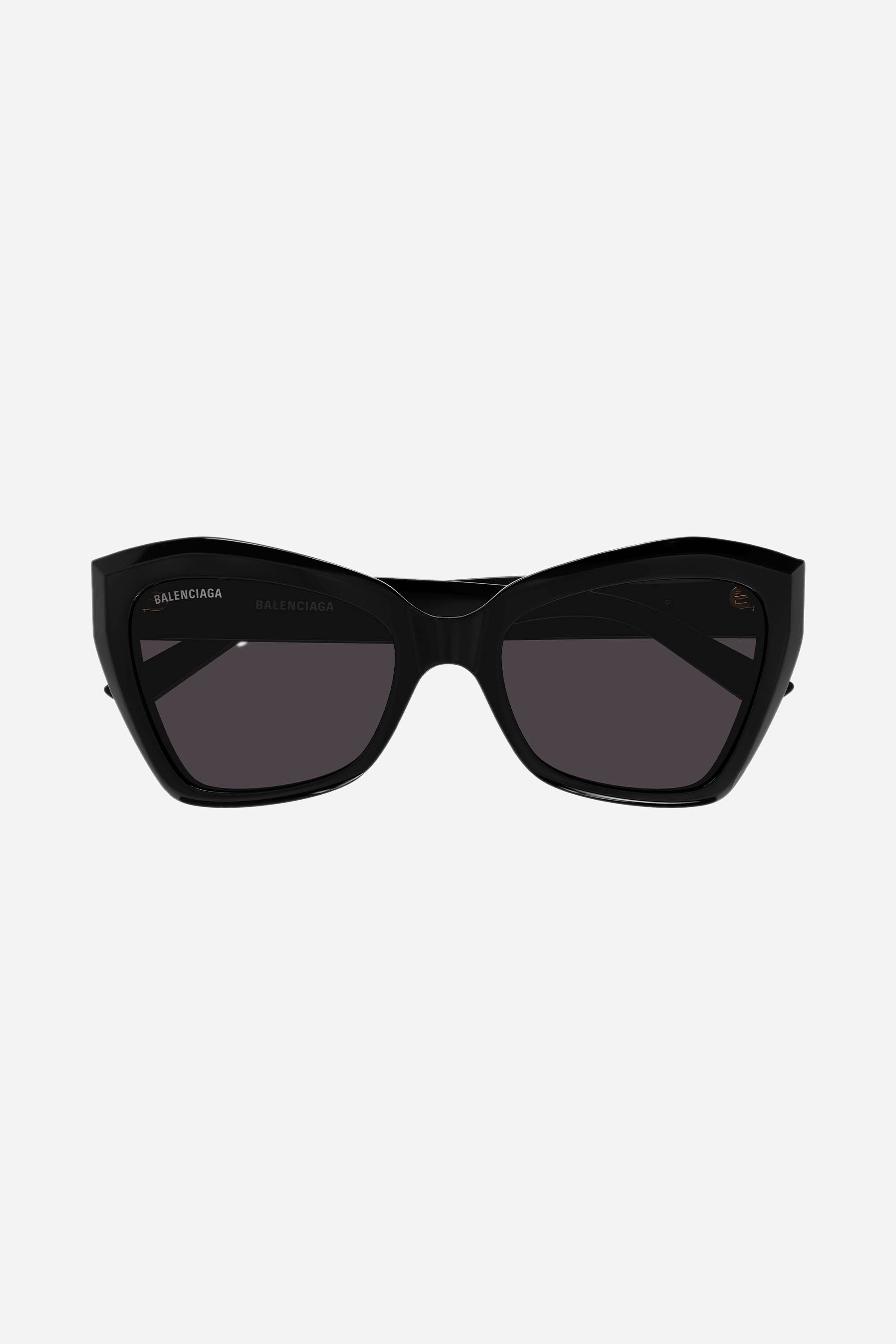 Balenciaga black oversize cat-eye sunglasses with BB logo