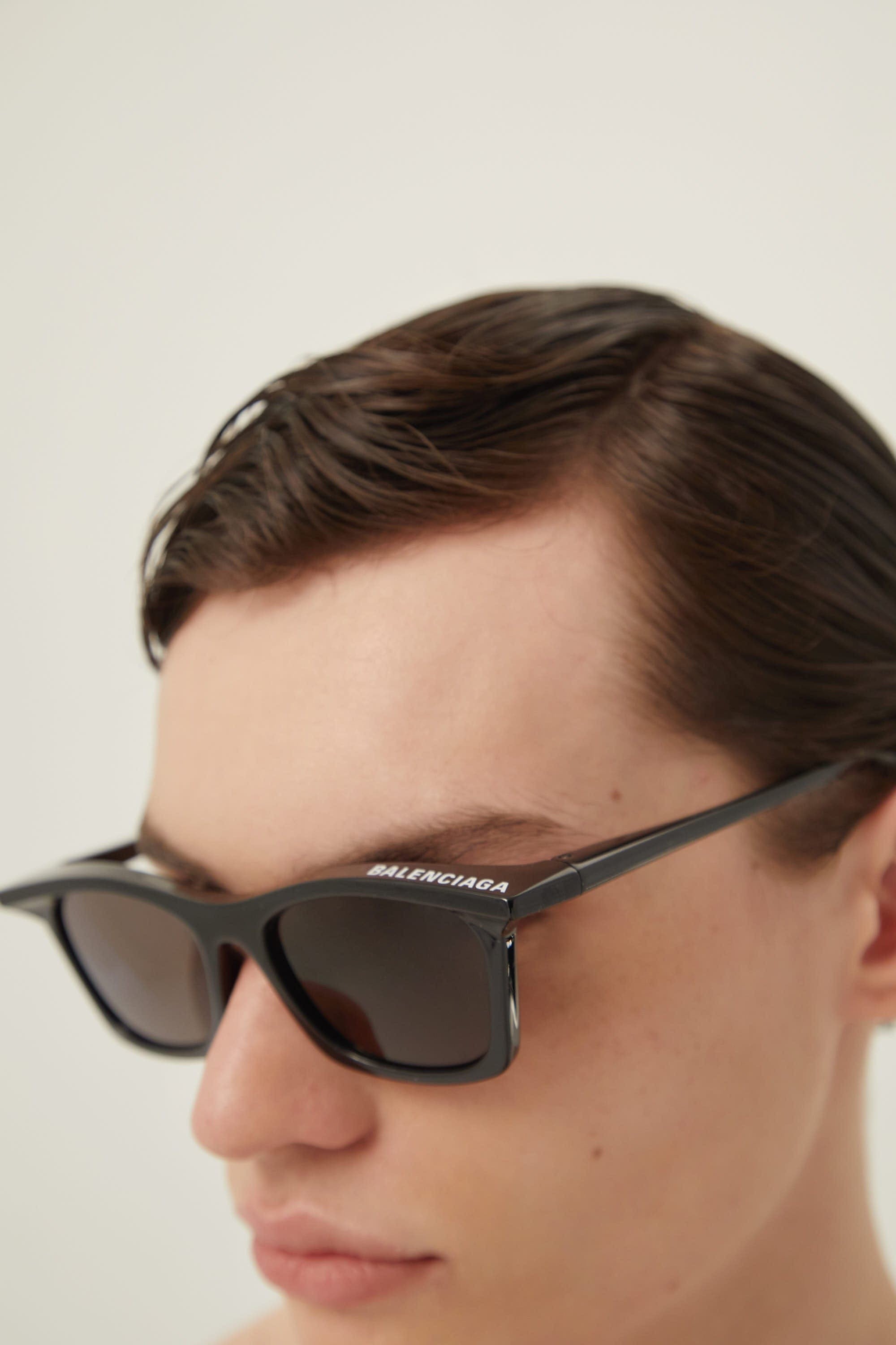 Balenciaga black rectangular sunglasses