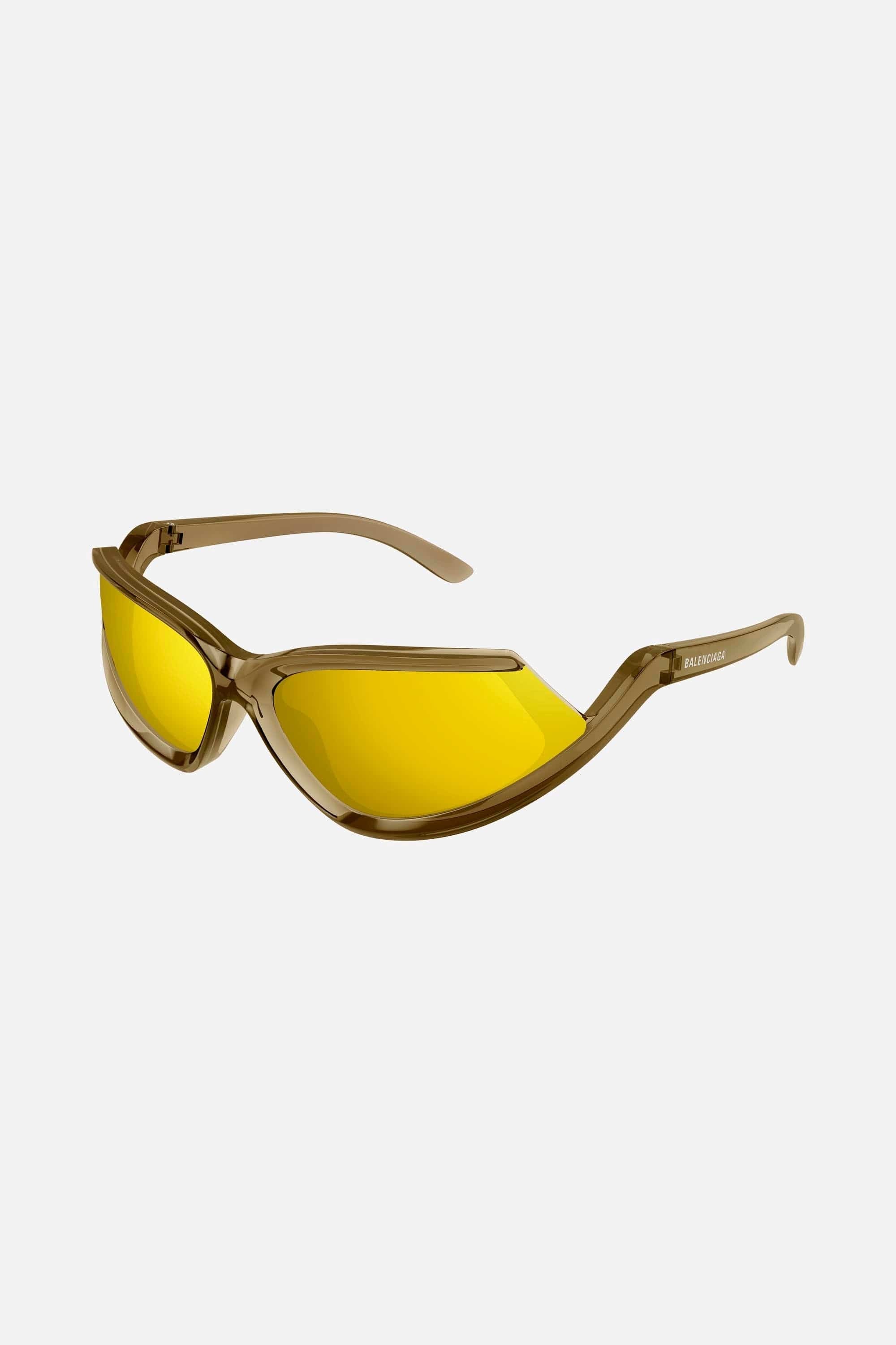 Balenciaga wrap arround yellow sunglasses