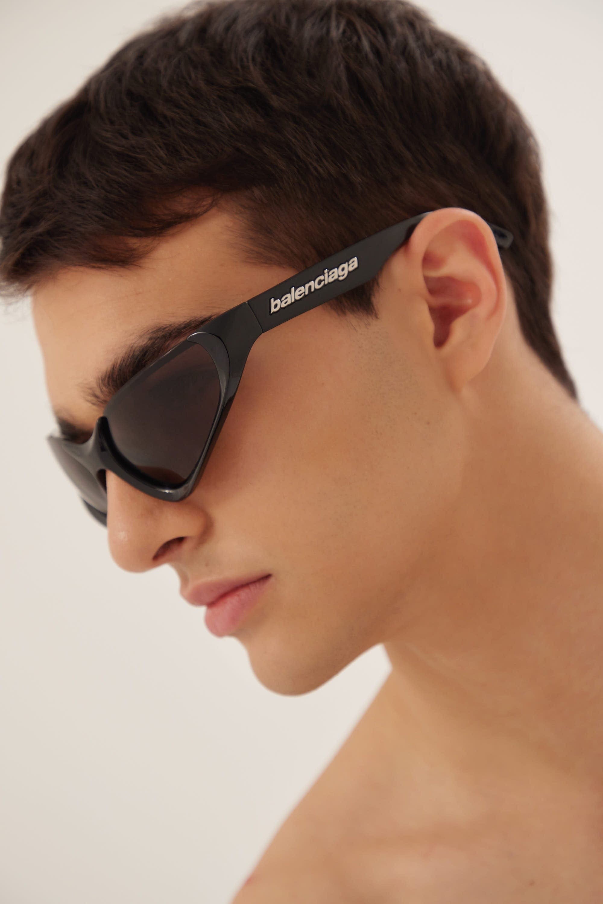 Balenciaga Xpander BB0202s-001 wrap around black sunglasses