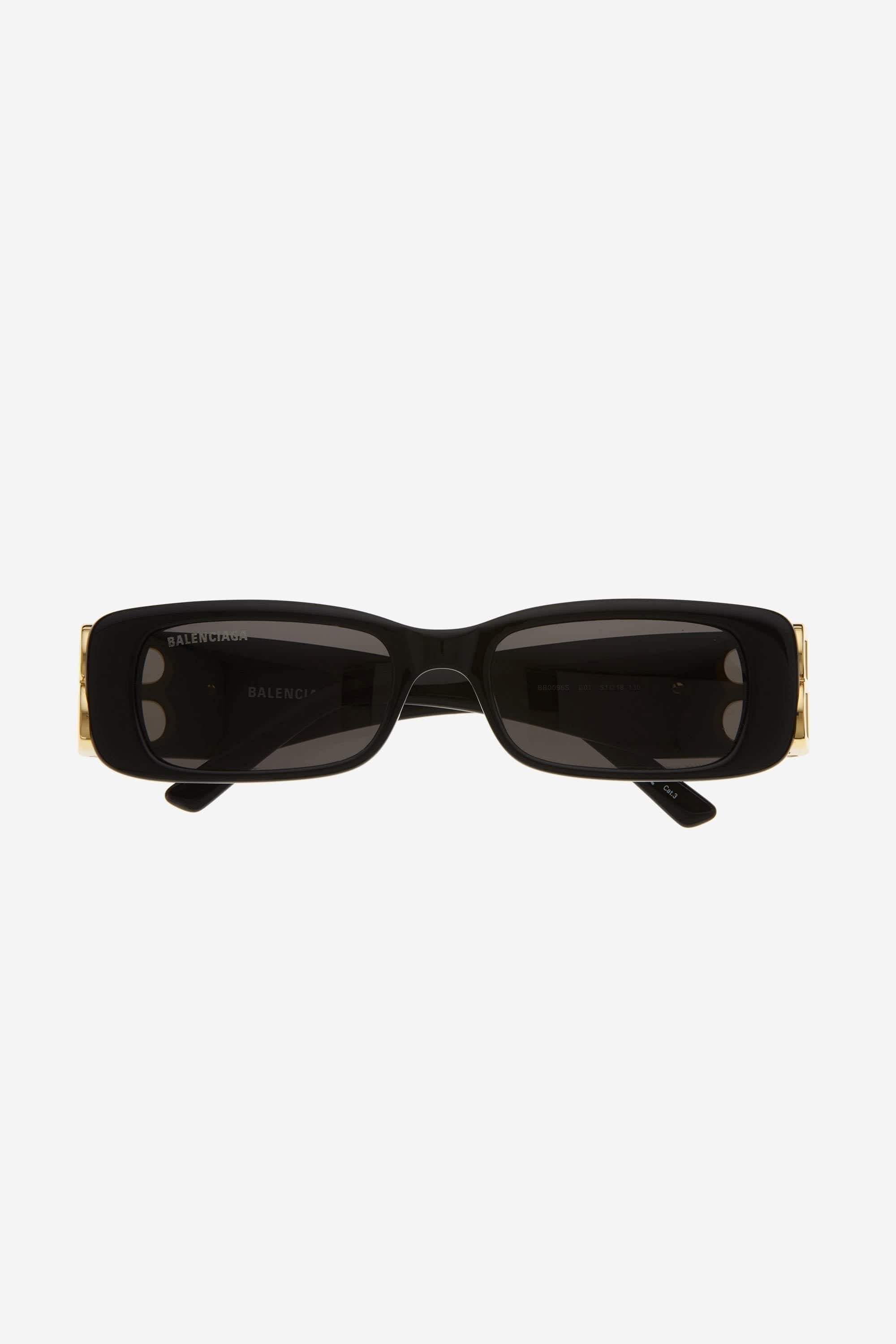 Balenciaga Dynasty black sunglasses featuring BB gold logo