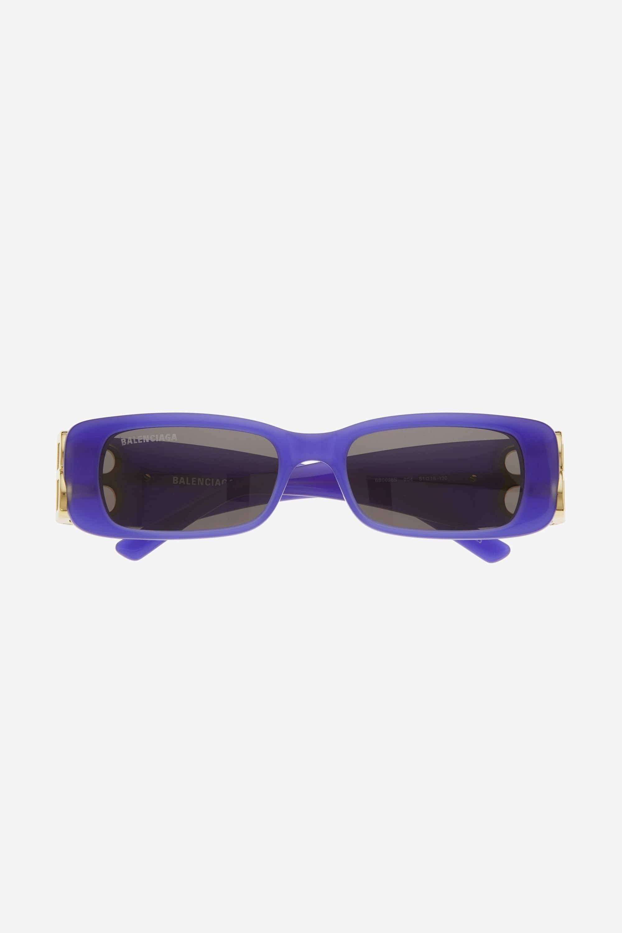 Balenciaga Dynasty micro violet sunglasses featuring BB logo