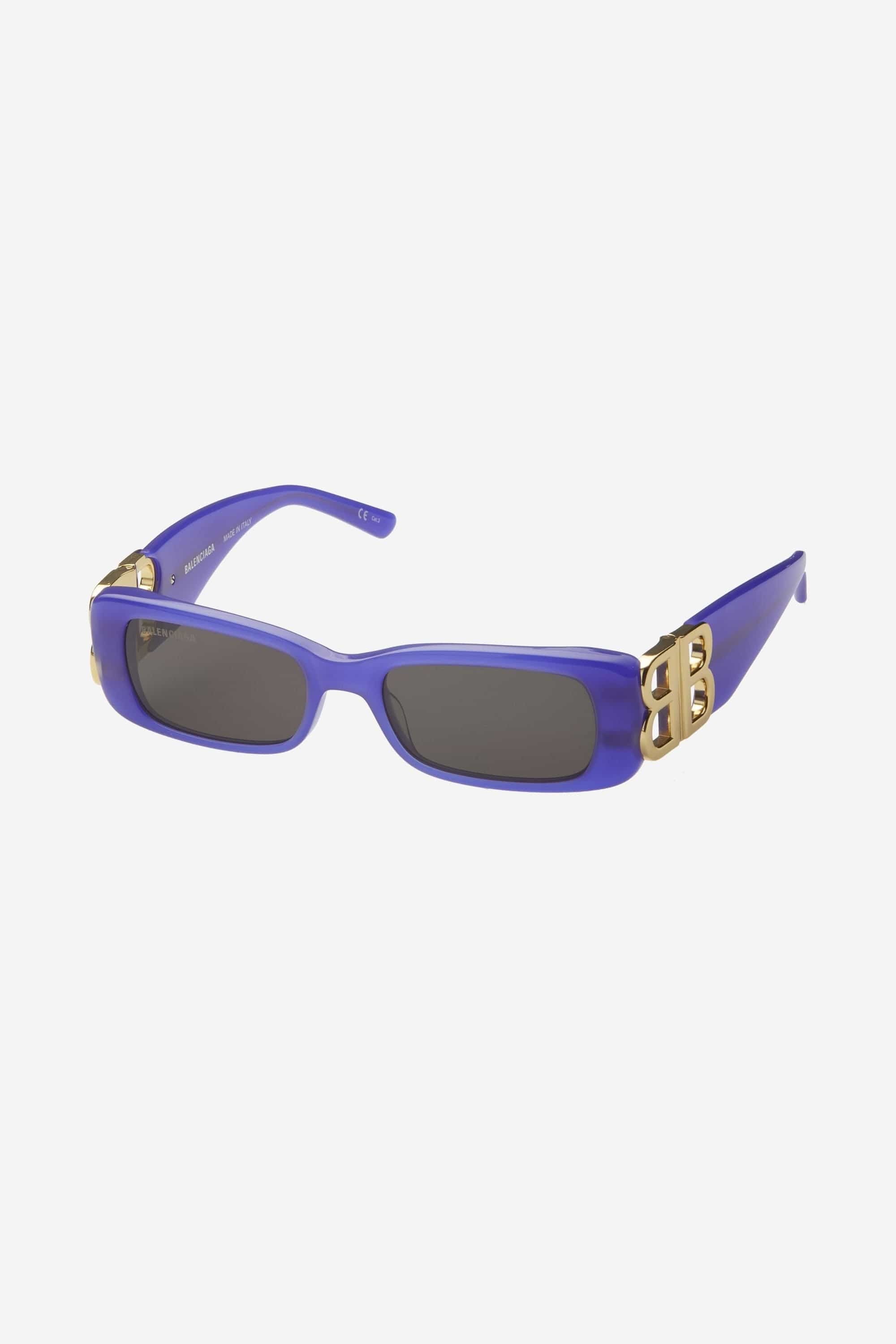 Balenciaga Dynasty micro violet sunglasses featuring BB logo