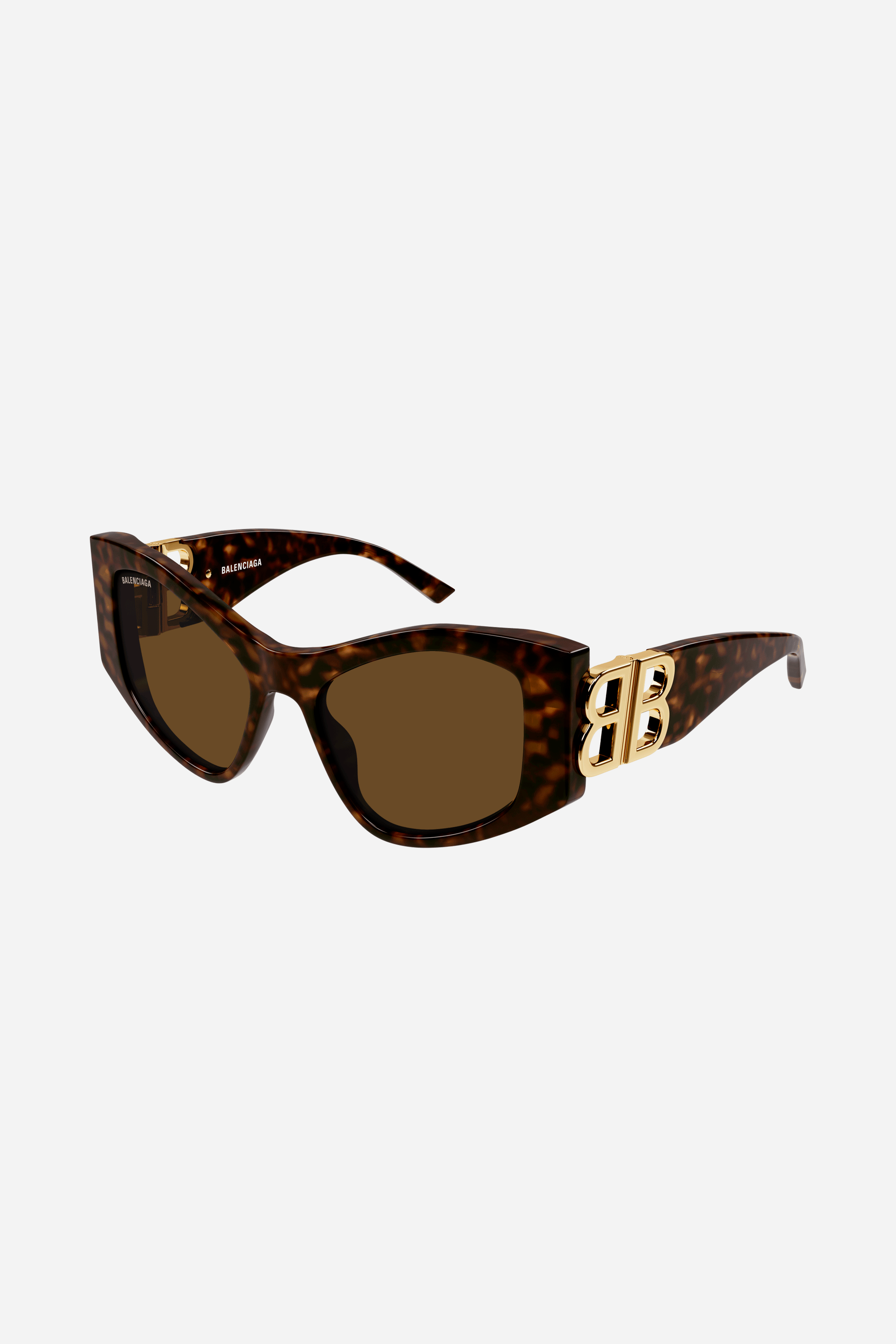 Balenciaga Dynasty over havana sunglasses featuring BB gold logo