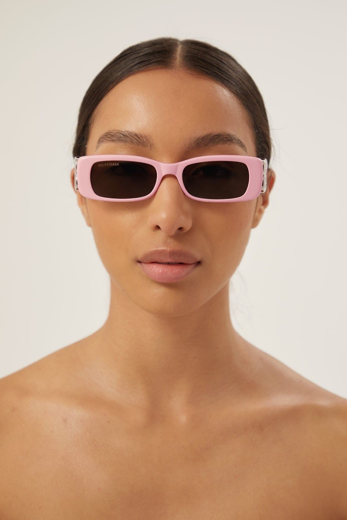 Balenciaga Dynasty pink sunglasses featuring BB logo