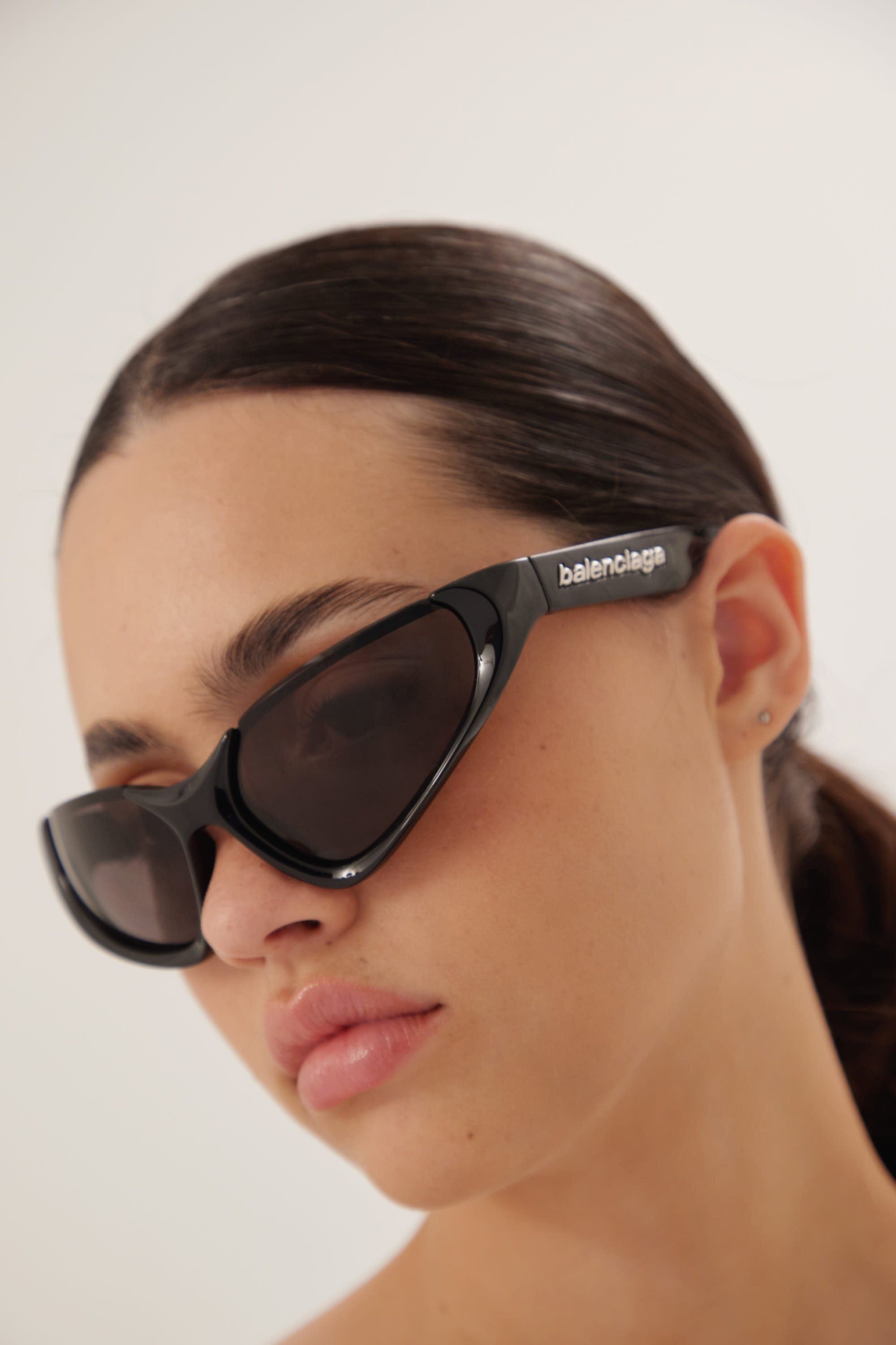 Balenciaga Xpander BB0202s-001 wrap around black sunglasses